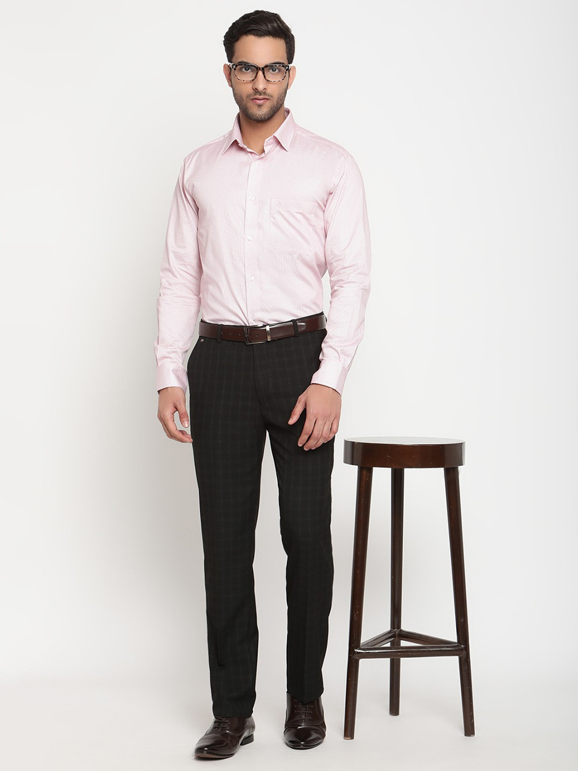 Image of CANTABIL Regular Fit Men Black Trousers
