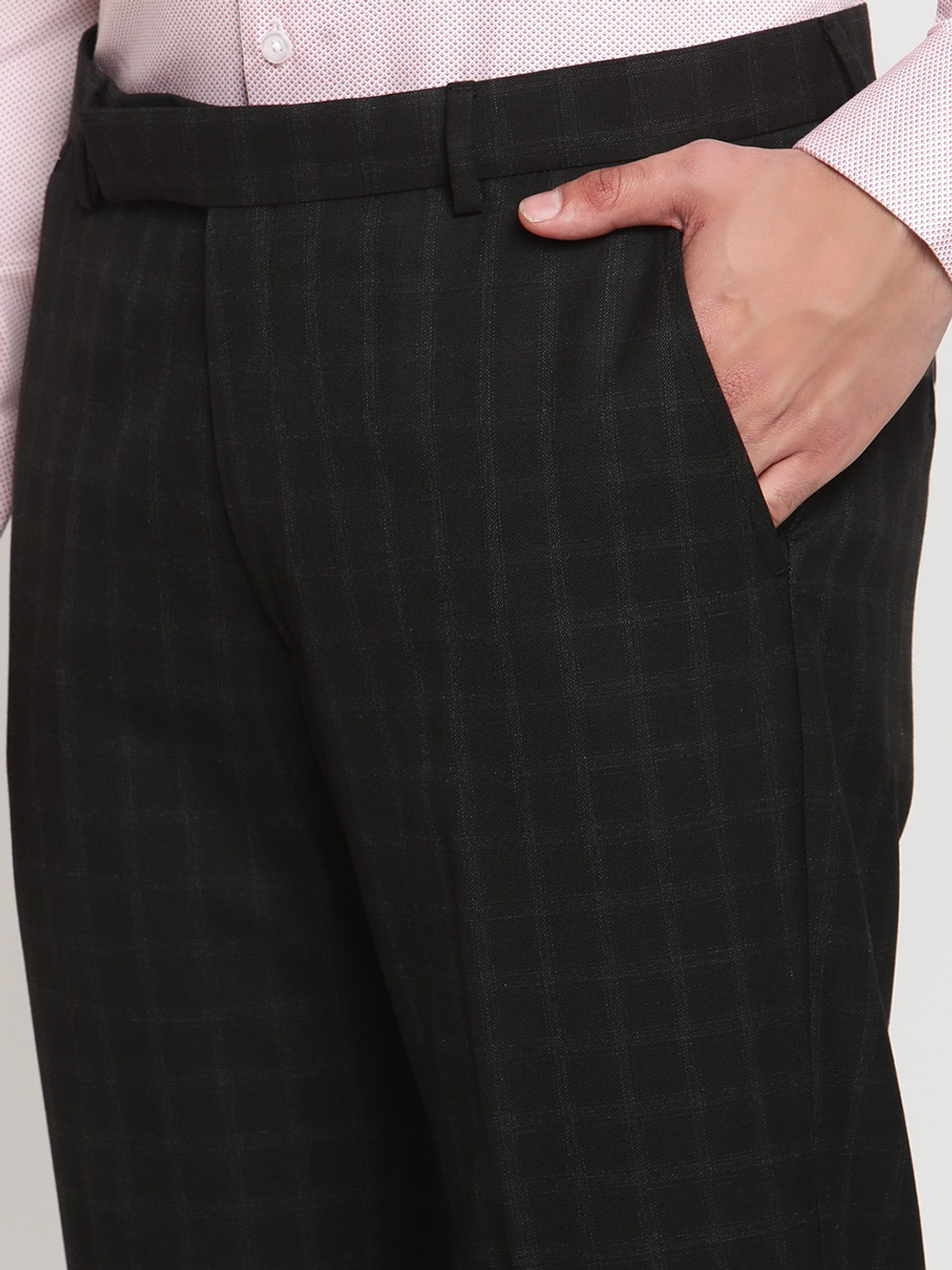 Image of CANTABIL Regular Fit Men Black Trousers