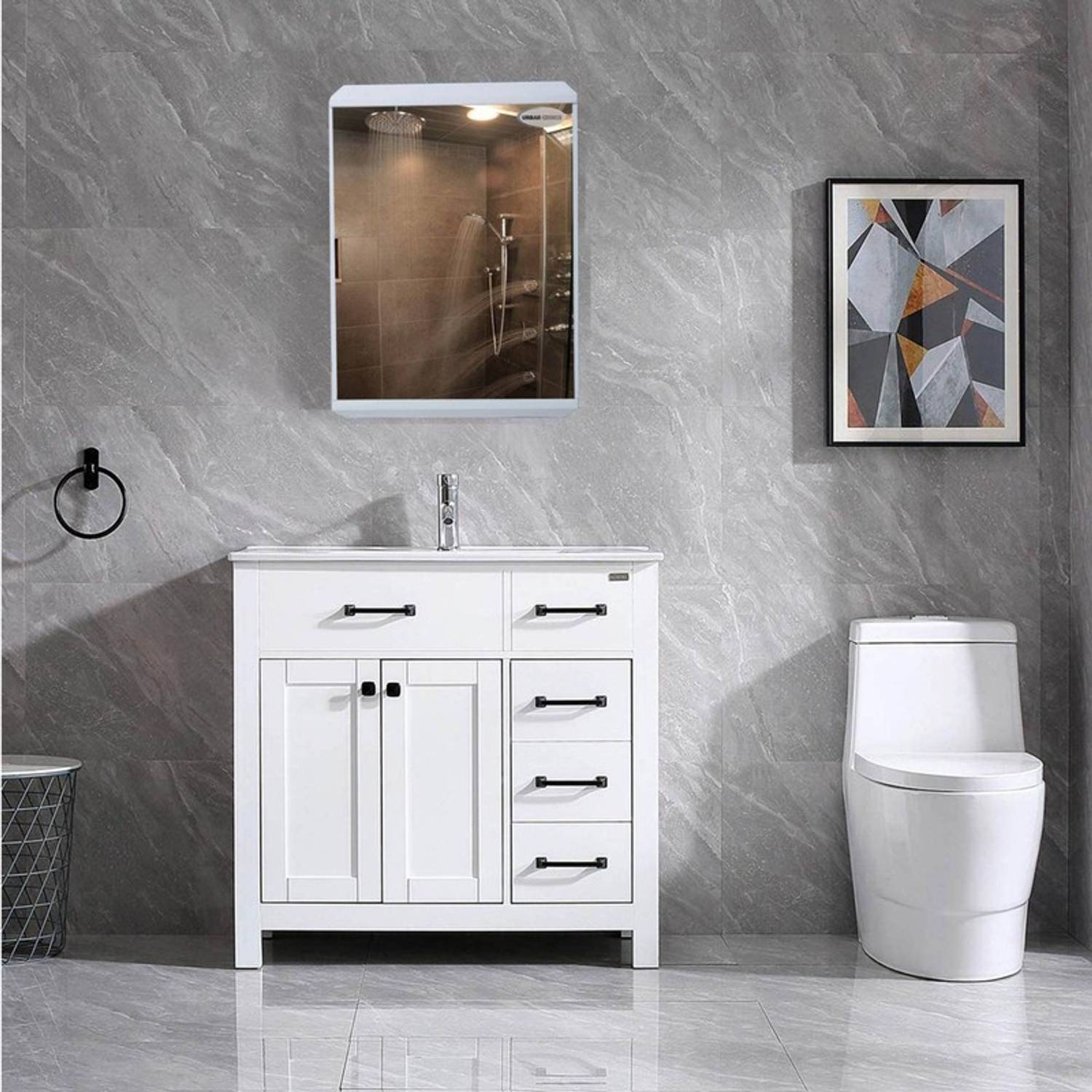 URBAN CHOICE TrueLook White Bathroom Accessories Organizer With B