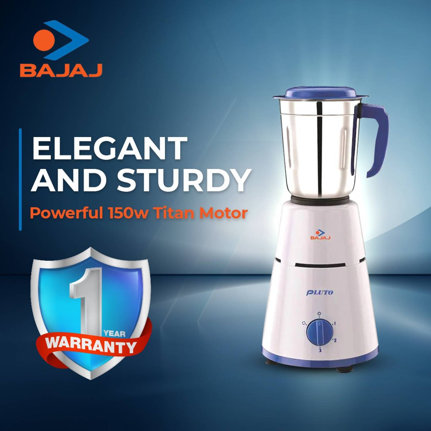 BAJAJ बजाज Pluto 500 W मिक्सर ग्राइंडर - Image 2