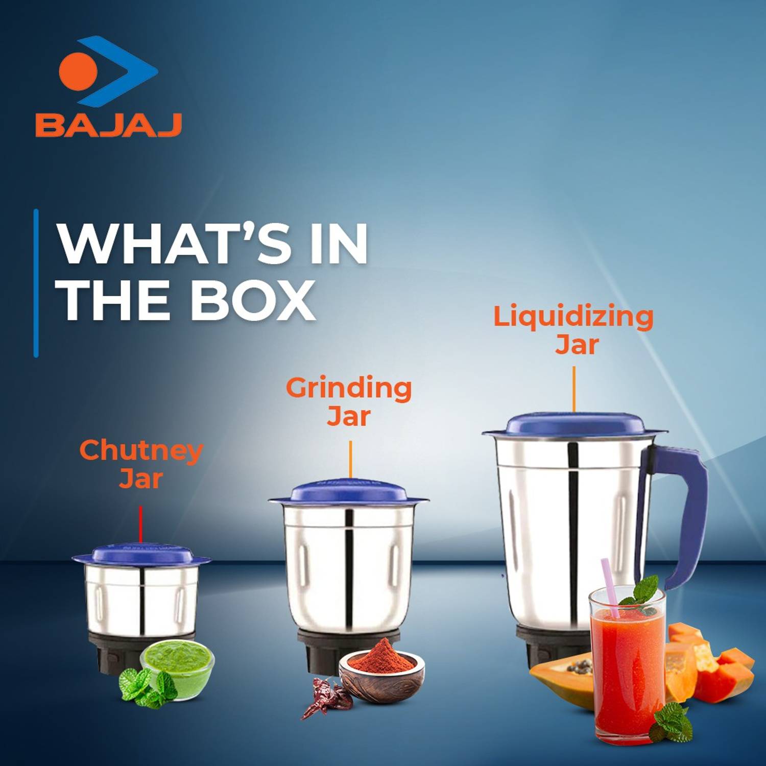 BAJAJ बजाज Pluto 500 W मिक्सर ग्राइंडर - Image 5