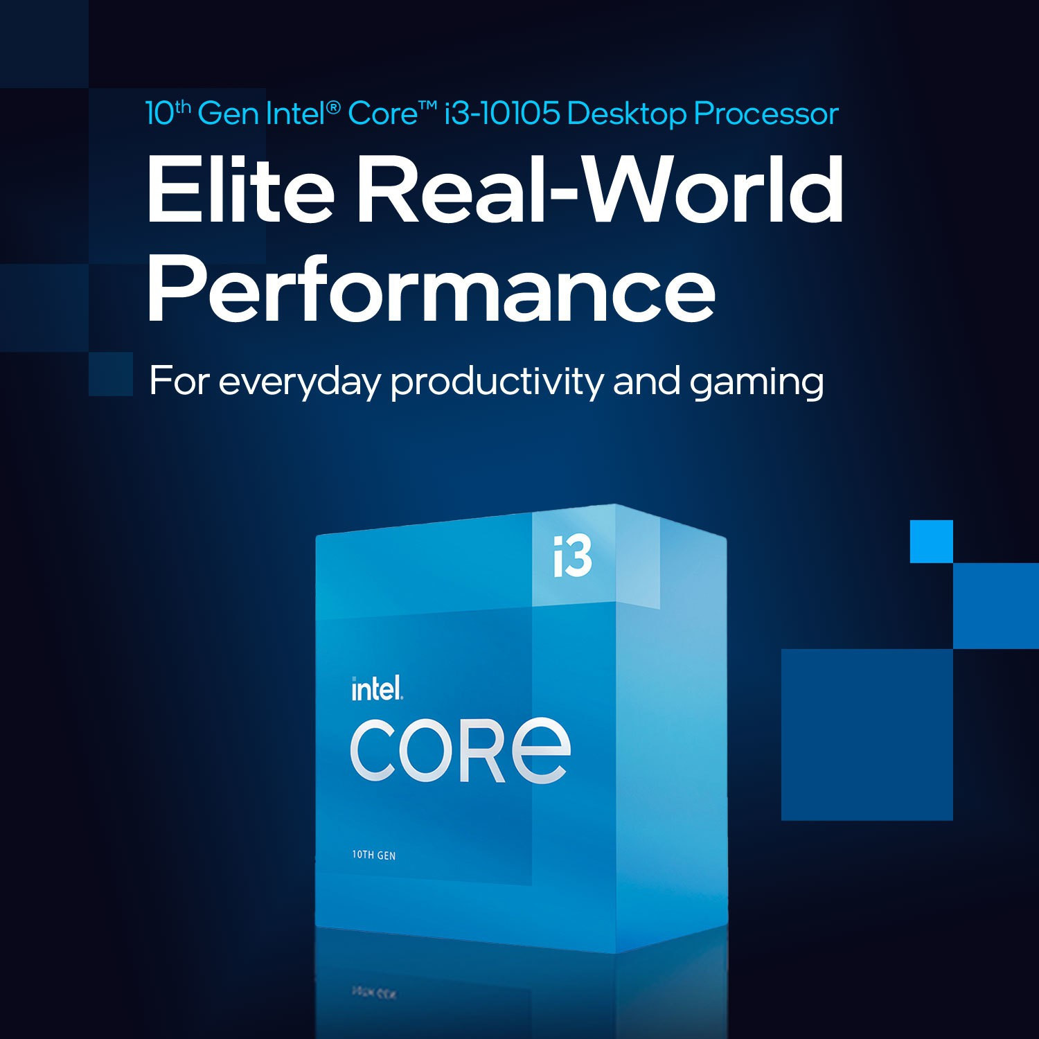 Image of Intel i3-10105 4.4 GHz Upto 4.4 GHz LGA 1200 Socket 4 Cores 8 Threads Desktop Processor