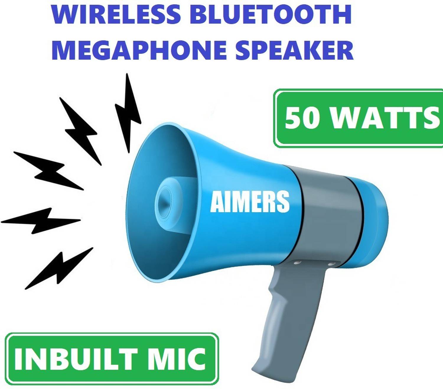 AIMERS USB Loudspeaker Portable Horn Speaker Recorder Megaphone Rechargeable with Recording, Bluetooth Outdoor, Indoor PA System