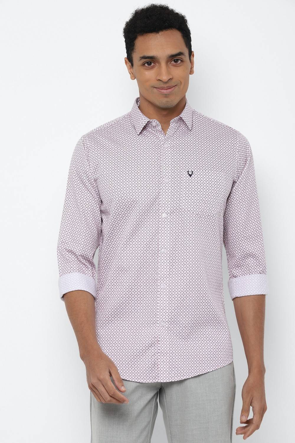 Allen Solly Men Printed Casual Grey Shirt