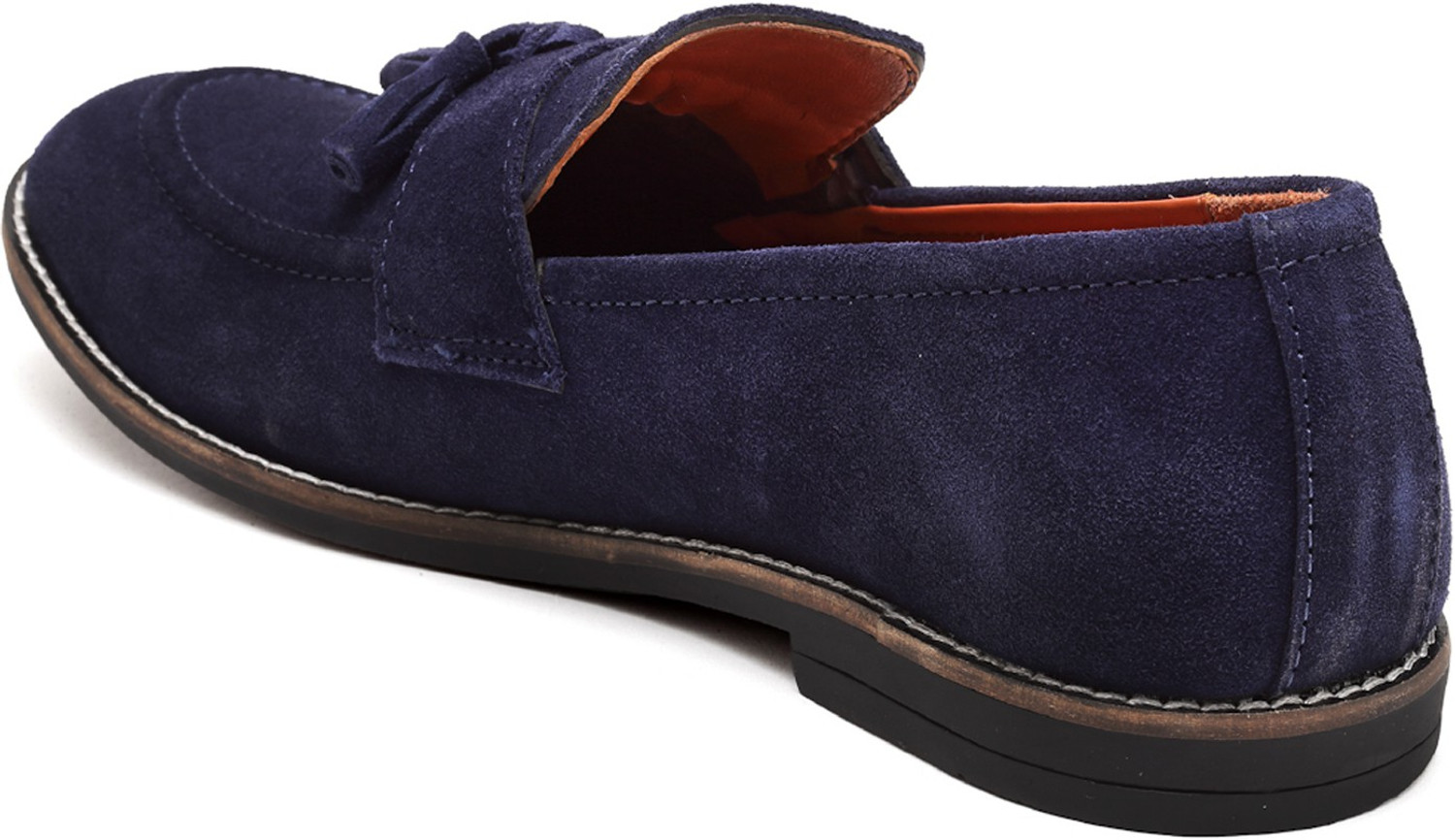 Image of LOUIS STITCH Men's Federal Blue Italian Suede Leather Loafer Moccasin Shoes 11 UK Loafers For Men