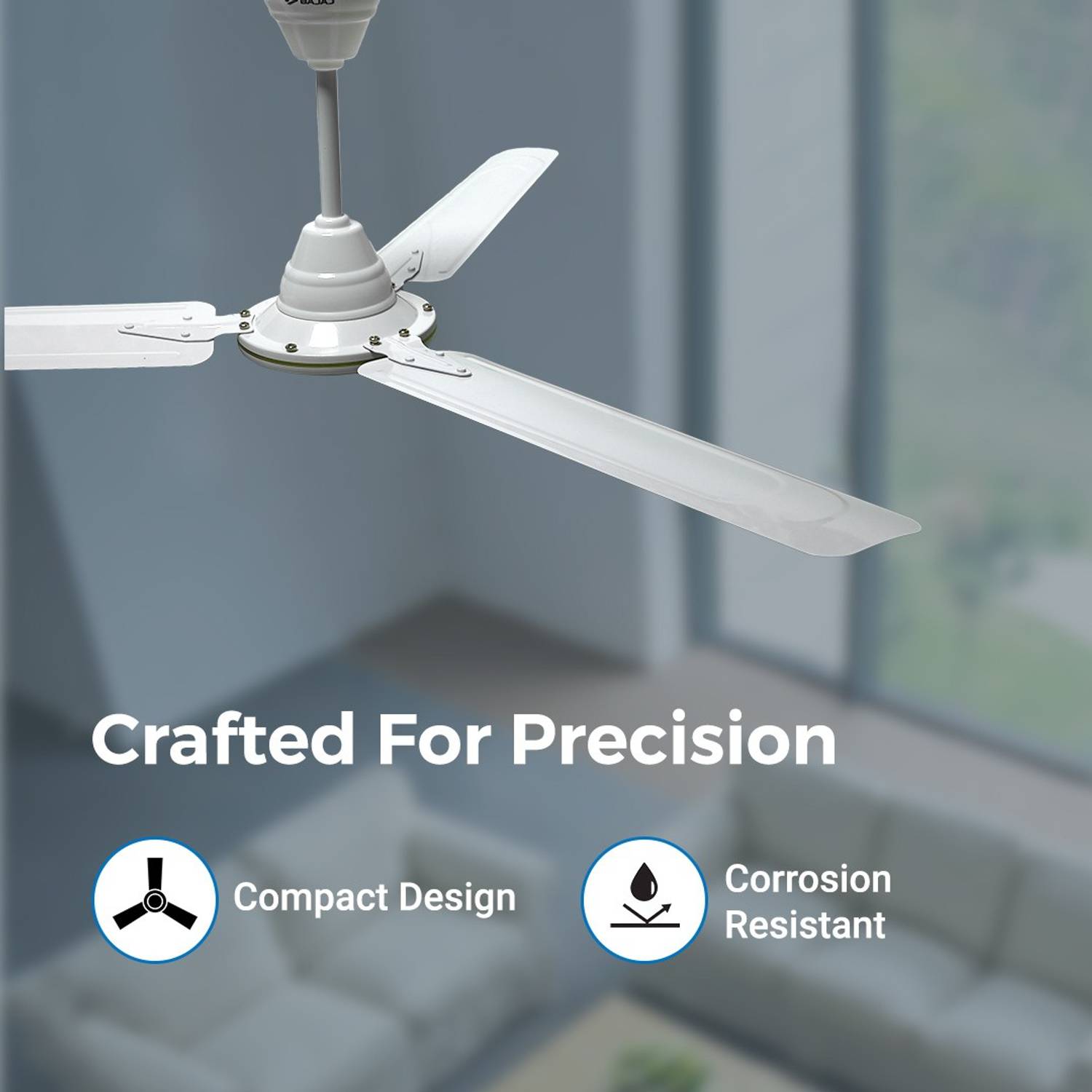Bajaj Crest Turbo 1200mm White Ceiling Fan - Image 3