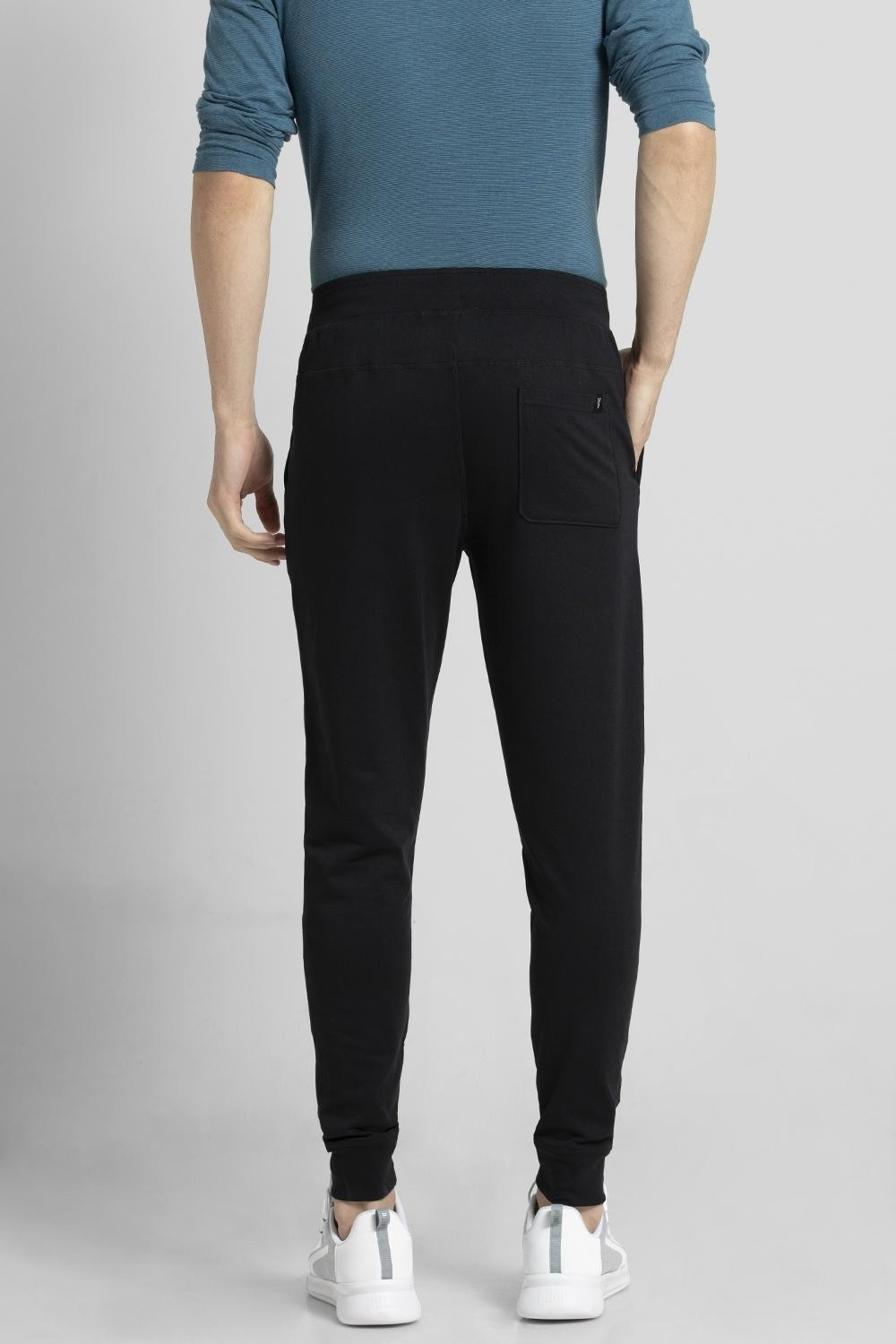 Image of VAN HEUSEN Athleisure Smart Tech And Easy Stain Release Solid Men Black Track Pants