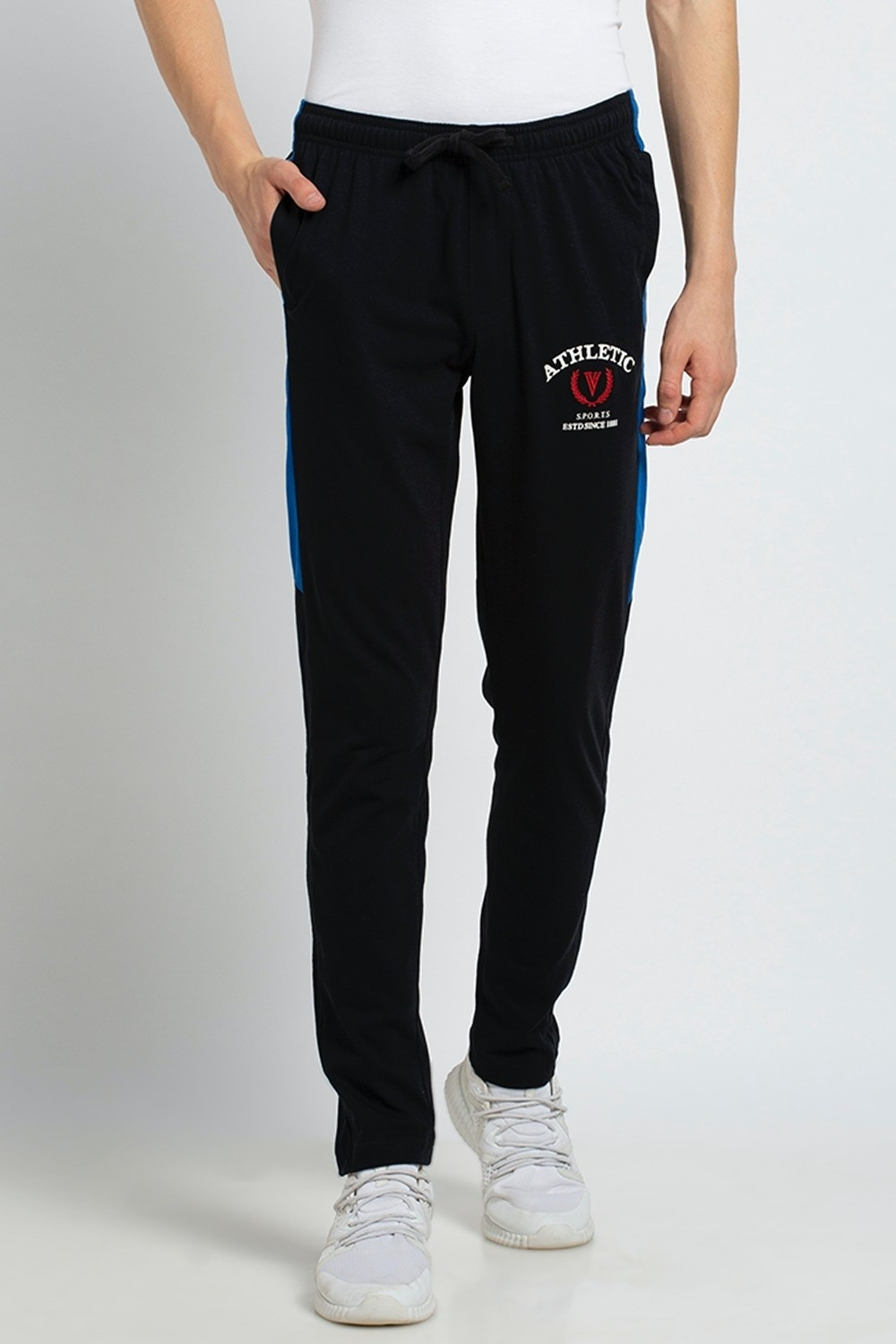 Image of VAN HEUSEN Sport Smart Tech And Easy Stain Release Solid Men Black Track Pants