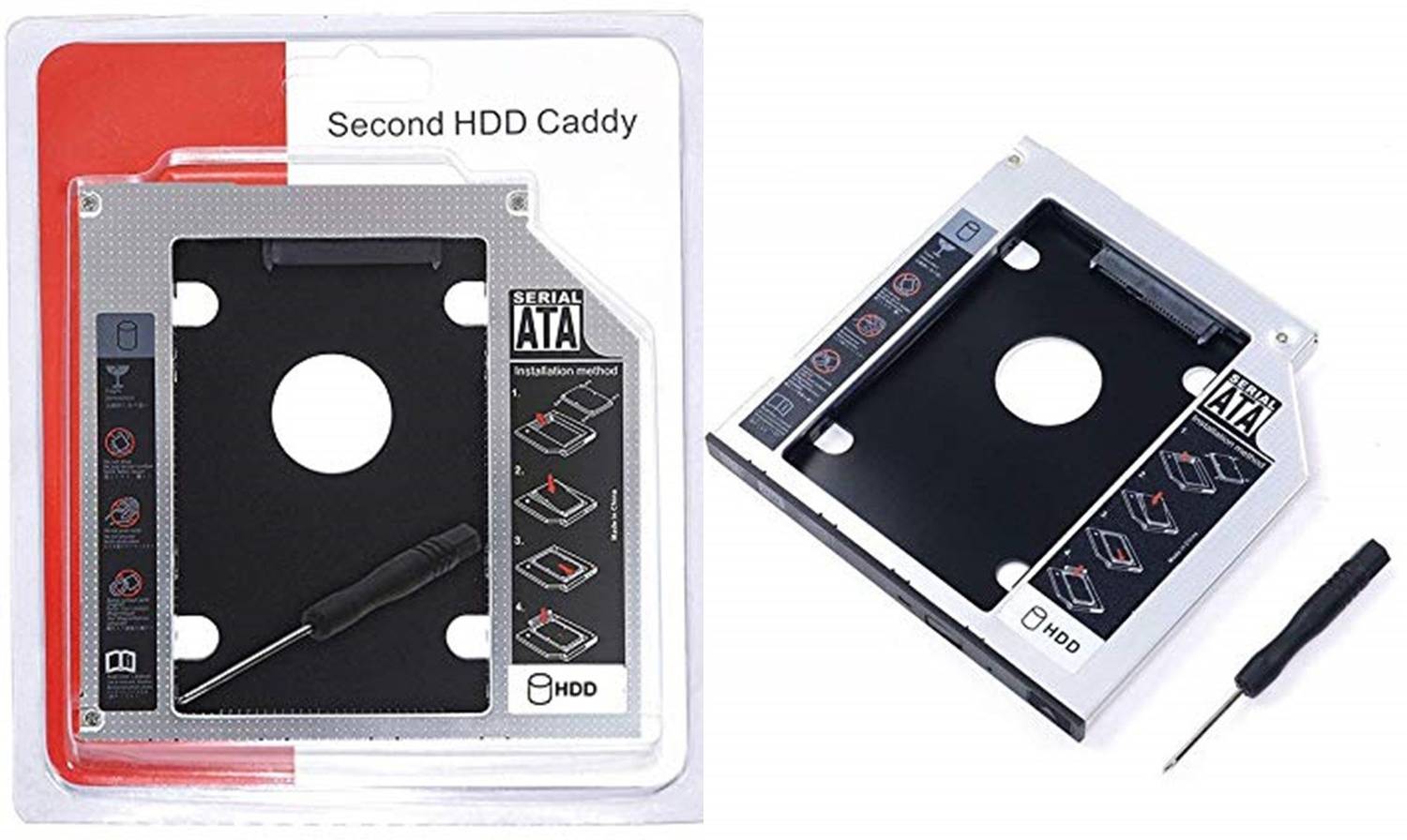 TERABYTE 2.5'' Internal 2ndSATA 9.5MM HDD CADDY CD/DVD-ROM to Expanded Data Storage 2.5 inch 9.5MM Internal Hard Drive Enclosure/HDD CADDY