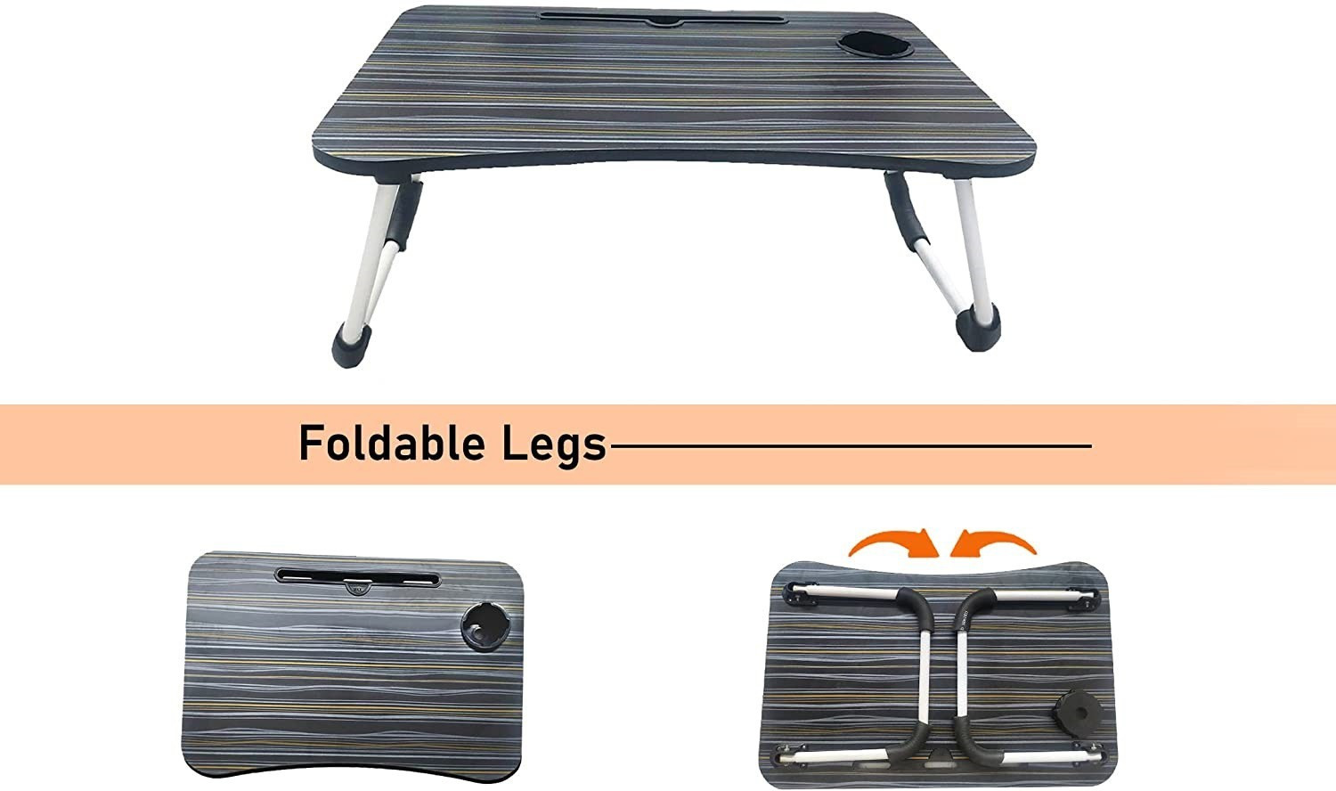 Image of FurniGully Wood Portable Laptop Table