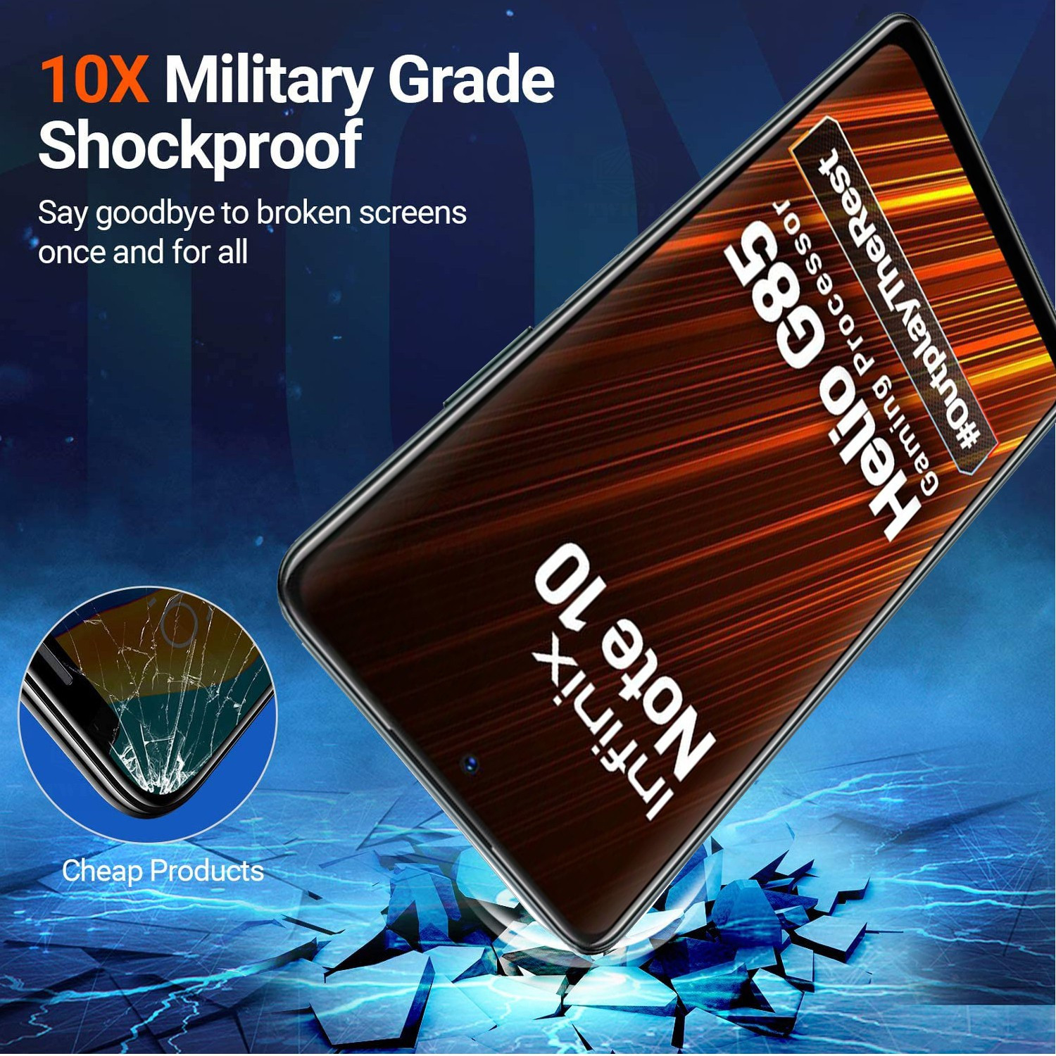 Image of TWIGLO Edge To Edge Tempered Glass for INFINIX NOTE 10