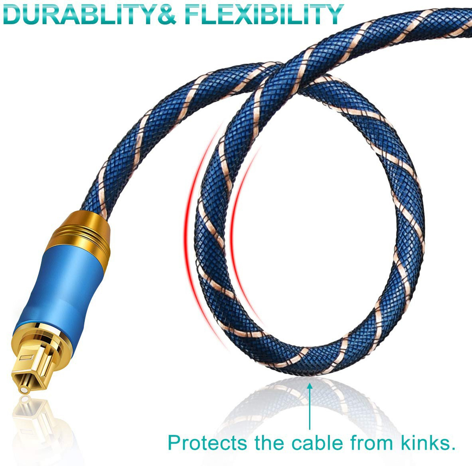 Image of Tobo Fiber Optical Cable 1 m m Digital audio optical fiber cable, toslink optical cable Optical Audio Cable Digital Toslink Cable Fiber for Home Theater, Sound