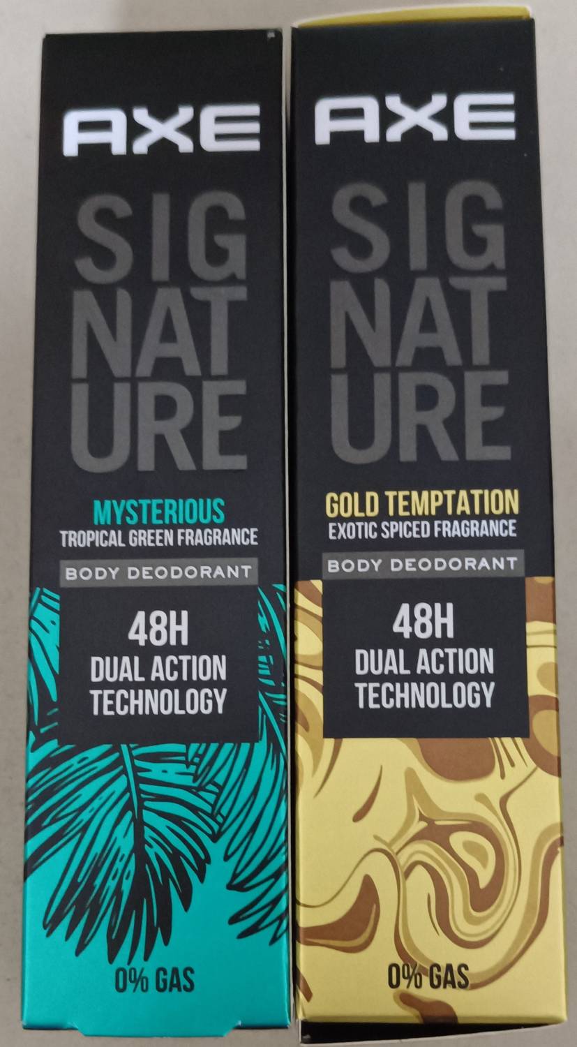 AXE Signature Mysterious long Lasting No Gas Deodorant Bodyspray Perfume For Men 122ml and Signature Gold Temptation Long Lasting No Gas Body Deodorant For Men,122ml Body Spray  -  For Men