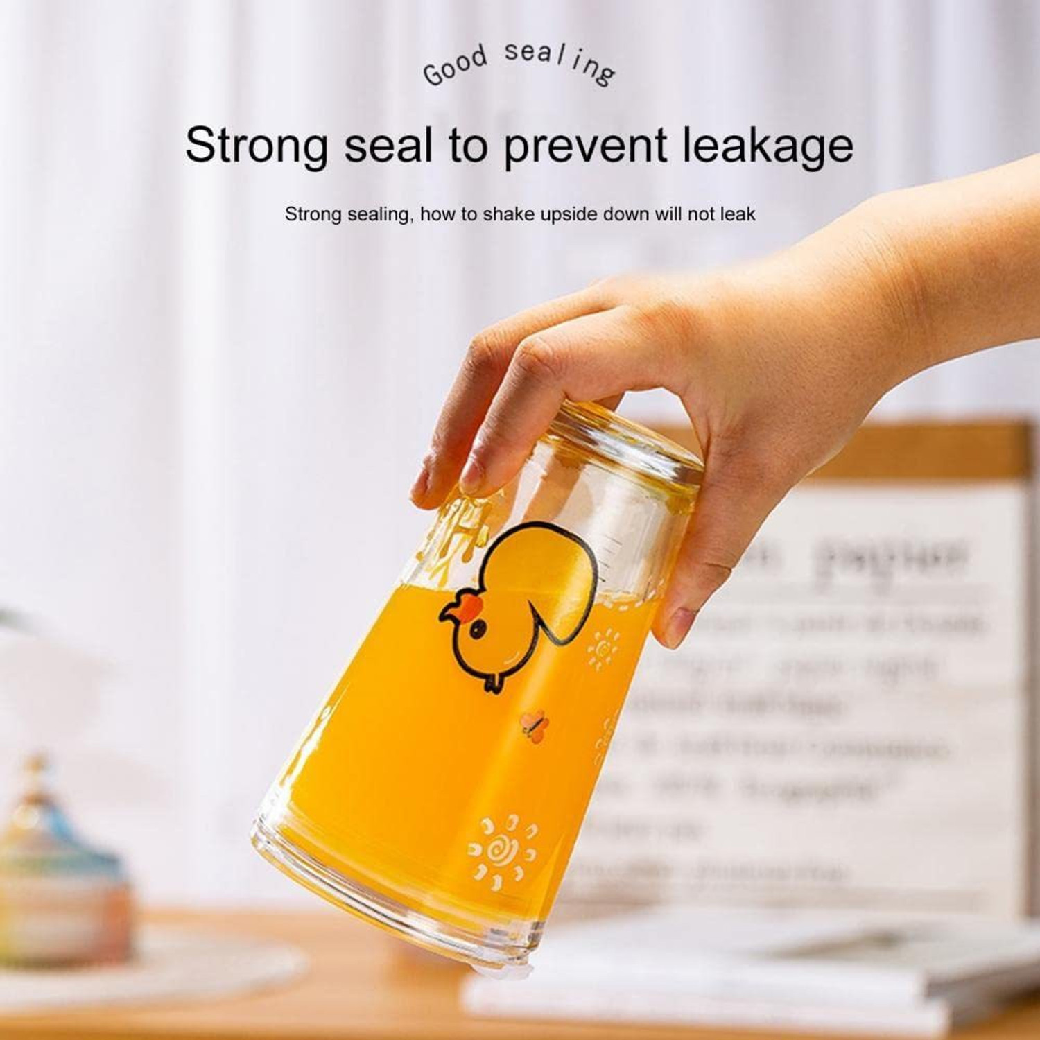 Image of EMAILYA RETAILS Printed Milk Glass Sipper Jar with Silicone Straw and Lid 1 PC 300ML Glass Glass Coffee Mug