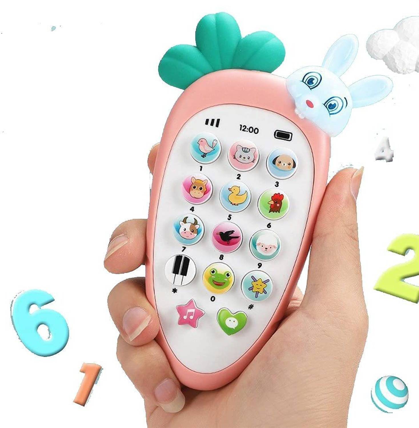 AEXONIZ TOYS Phone Toys for Kids,Musical Smart Animal Sound Light with 20 Songs & Key Switch