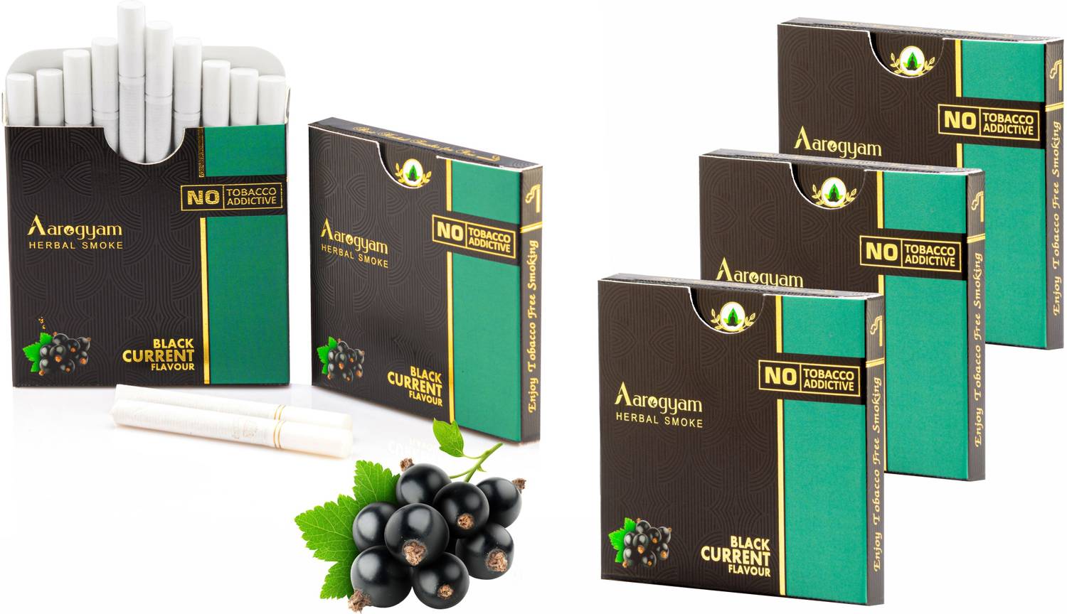 Aarogyam Herbals Tobacco & Nicotine Free Cigarette for Relieve Stress (Black Current Flavour ) Smoking Cessations