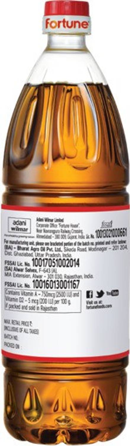 Fortune Premium Kachi Ghani Pure Mustard Oil 1 L - Image 2