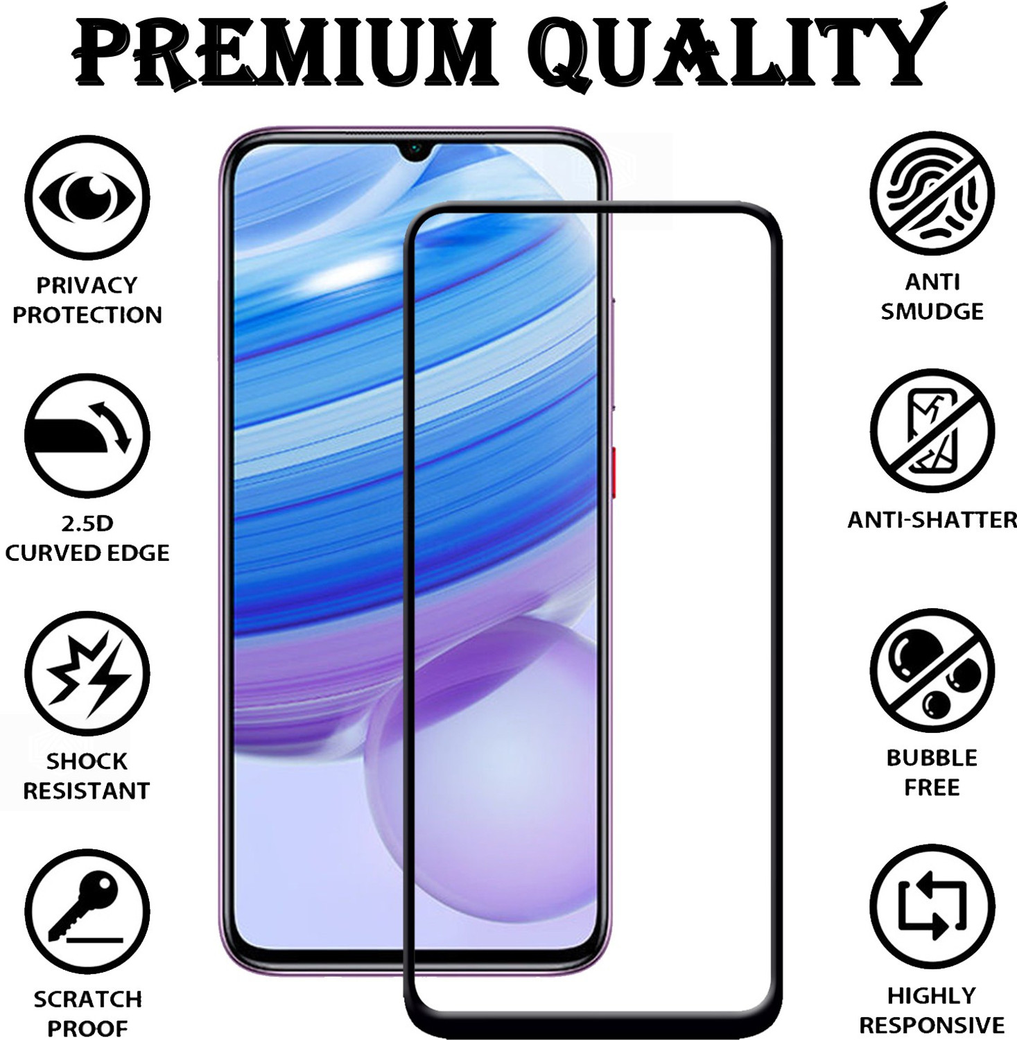 Image of TWIGLO Edge To Edge Tempered Glass for REDMI 10
