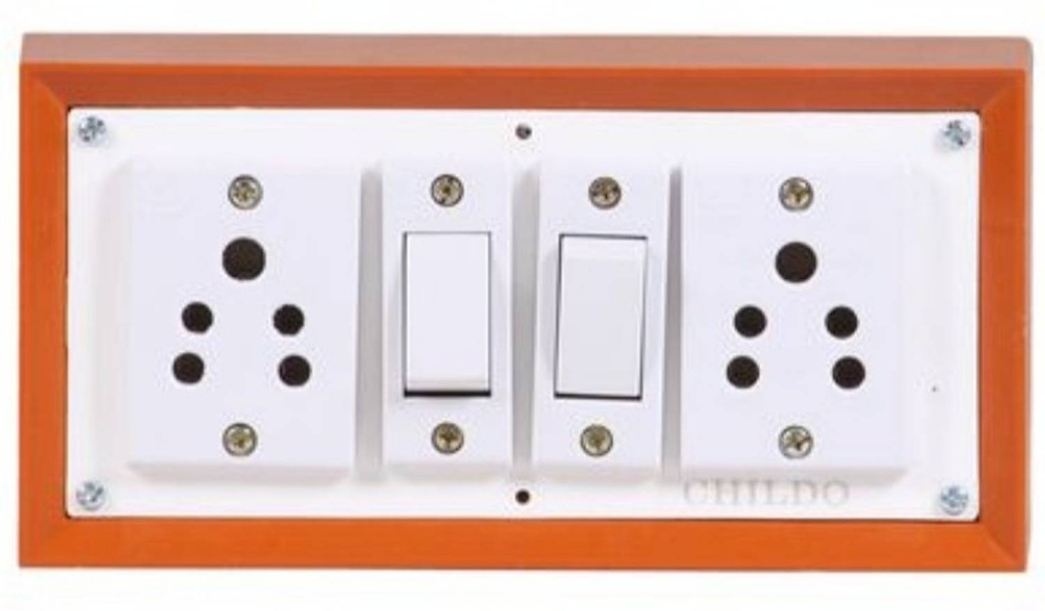 IPY 2 Socket 2 Switch with Wiring 2 Socket Extension Boards (Bro...mo