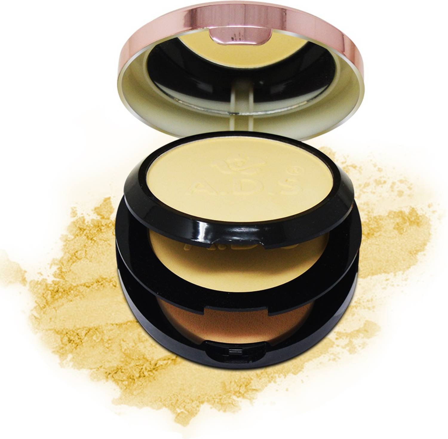A.D.S Good 2 in 1 Matte and Shimmer Finish Compact Pressed Powder, Beige (AC1135) Compact
