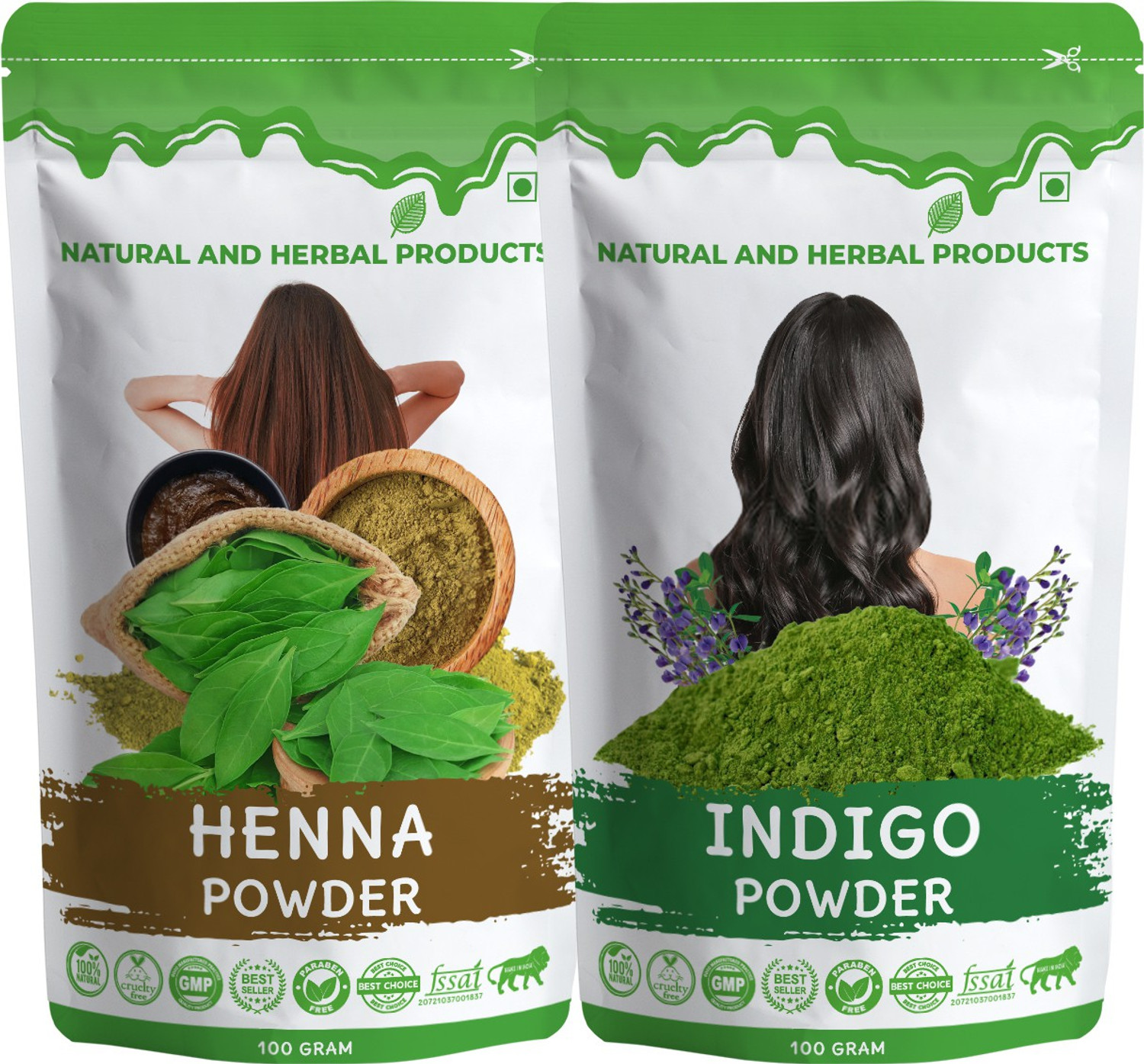 Image of NATURAL AND HERBAL PRODUCTS Henna Indigo Powder | Black Hair Color | Mehandi | Hair Growth | Hair Color