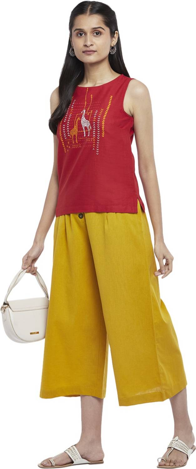 Akkriti by Pantaloons Casual Printed Women Red Top