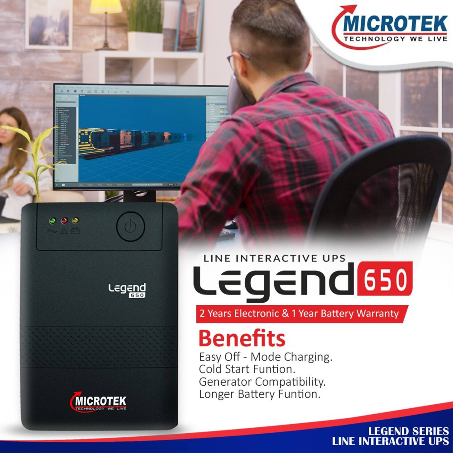 Microtek Legend 650 230V Line-Interactive UPS - Image 3
