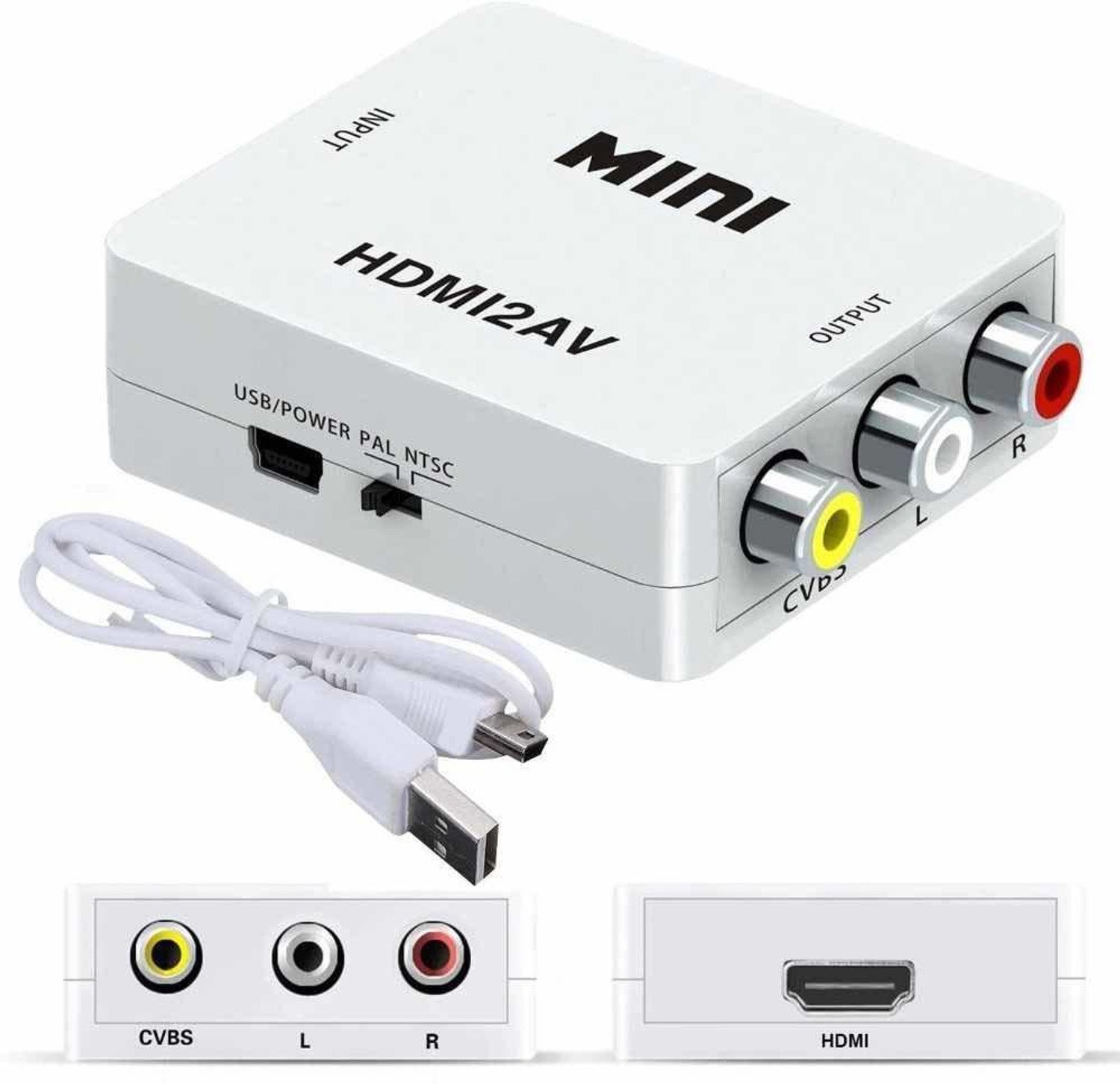 Image of TERABYTE Mini HDMI TO AV Converter UP Scaler Full HD 720 /1080p Video Converter Media Streaming Device
