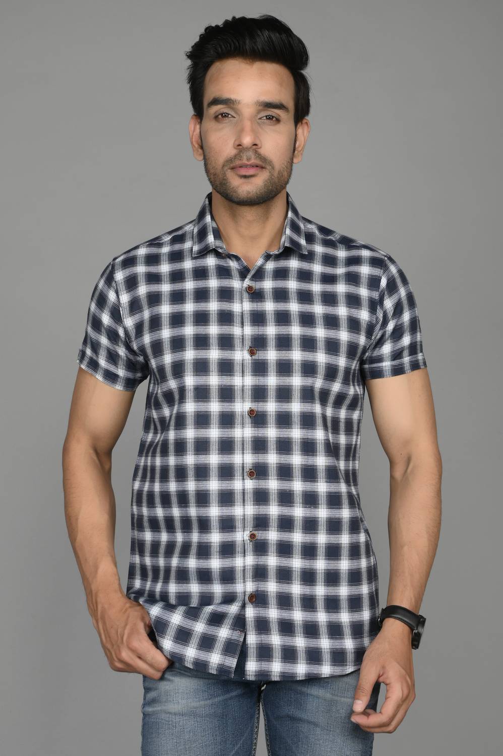 BLEZZA Men Checkered Casual Multicolor Shirt