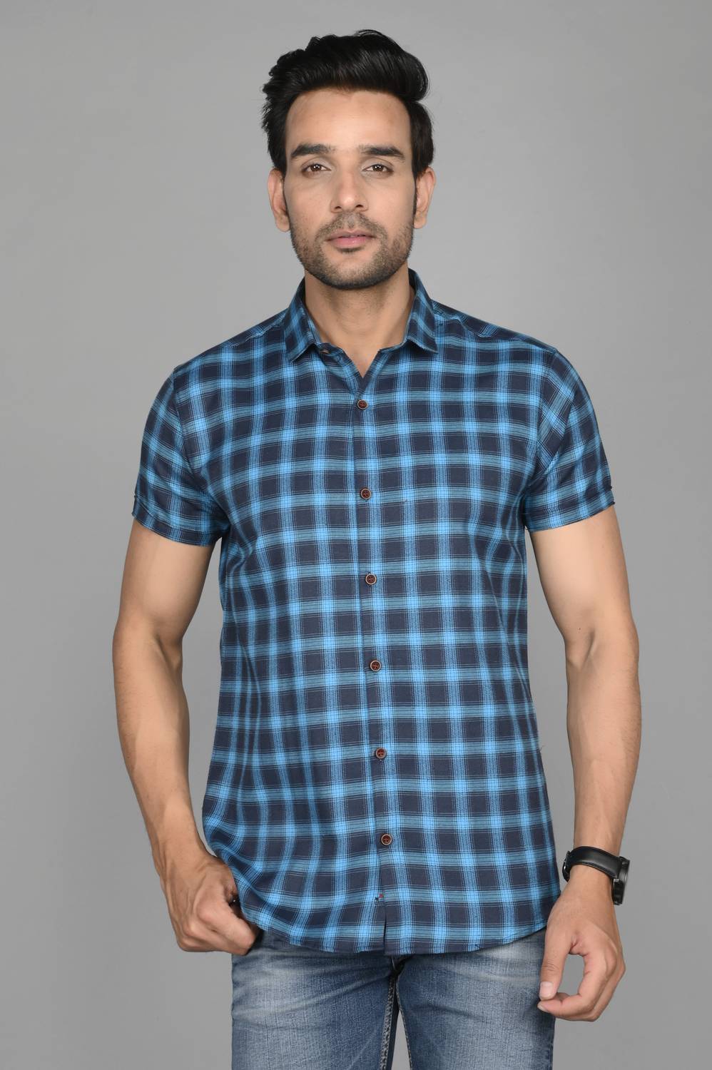 BLEZZA Men Checkered Casual Multicolor Shirt
