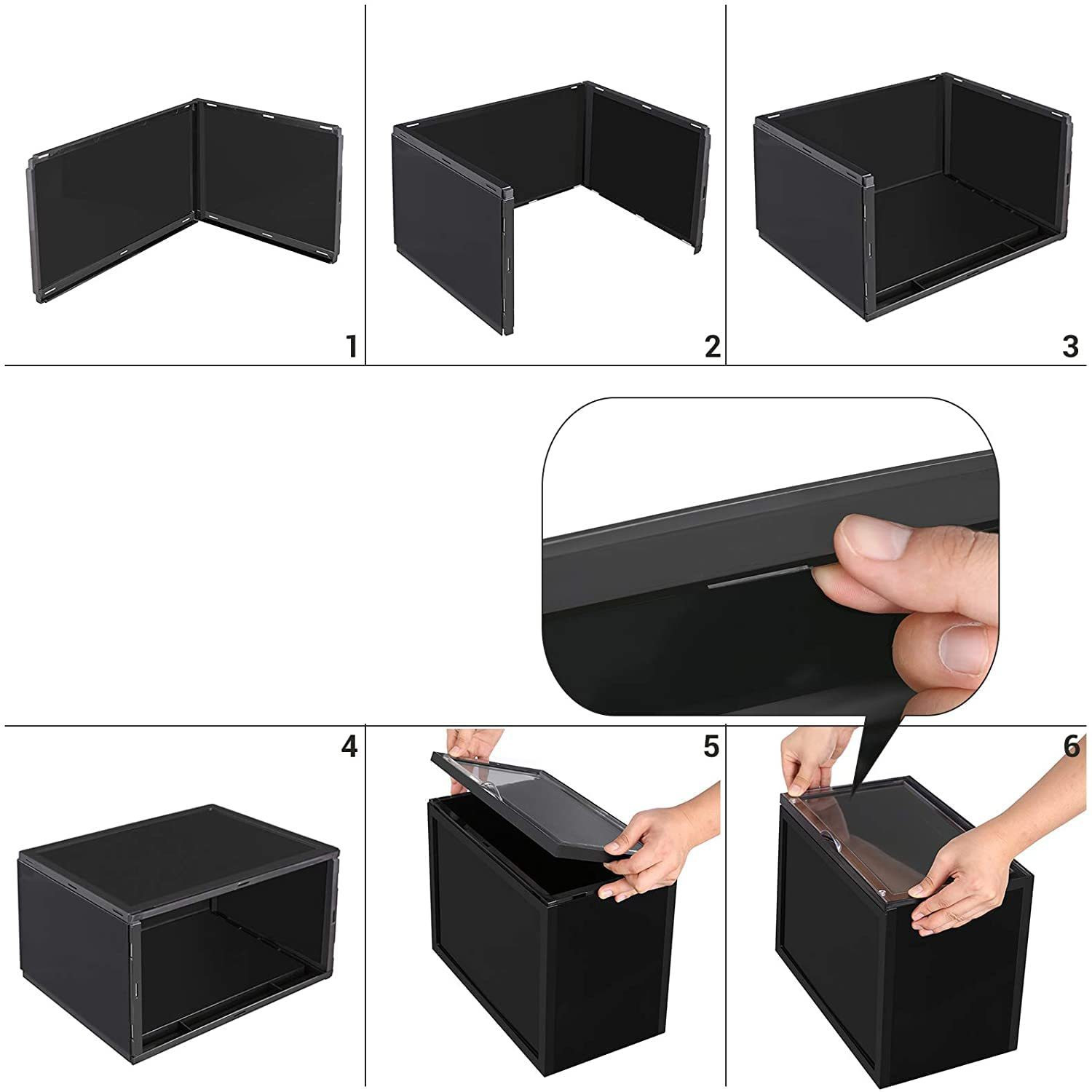 Image of COROID Plastic Sneaker Containers Bins Portable Storage Organizer Space Saving Foldable Plastic Collapsible Shoe Stand