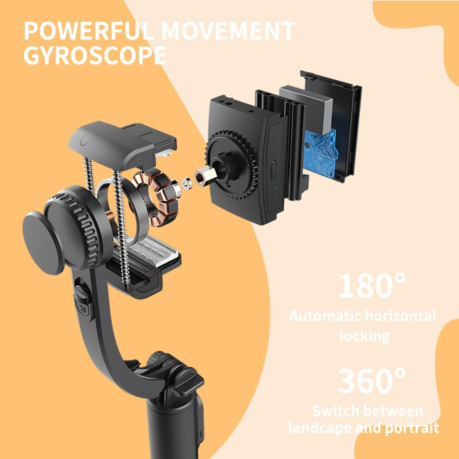 Image of Wifton Q08 Anti-shake foldable selfie stick tripod 360 roration stabilizer gimbal-XVI Single Gimbal for Mobile, Camera