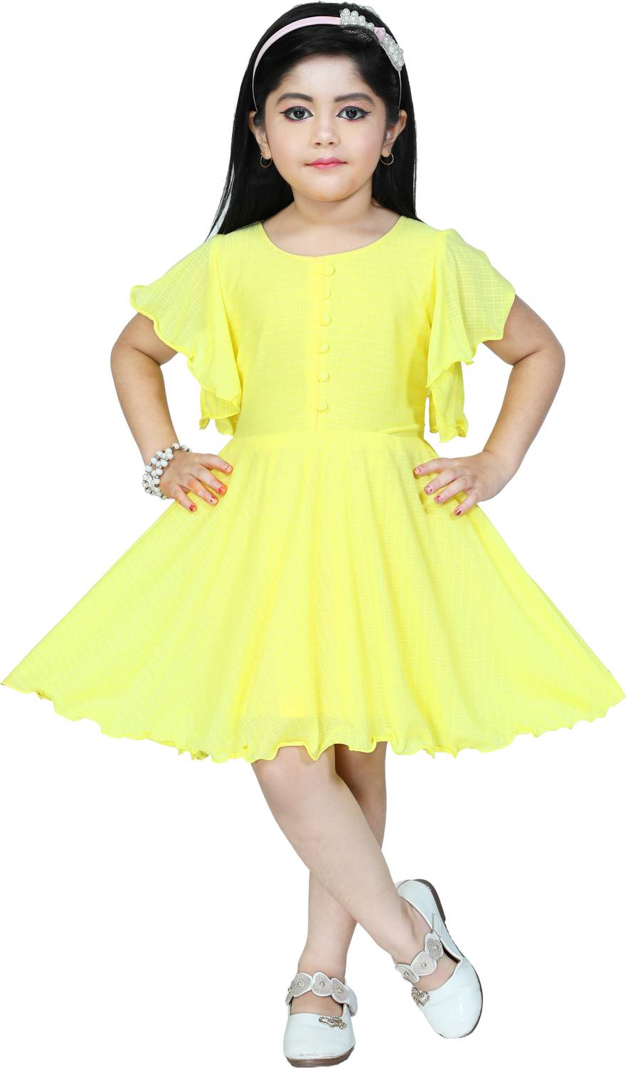 CUTE XII FASHION Girls Midi/Knee Length Casual Dress