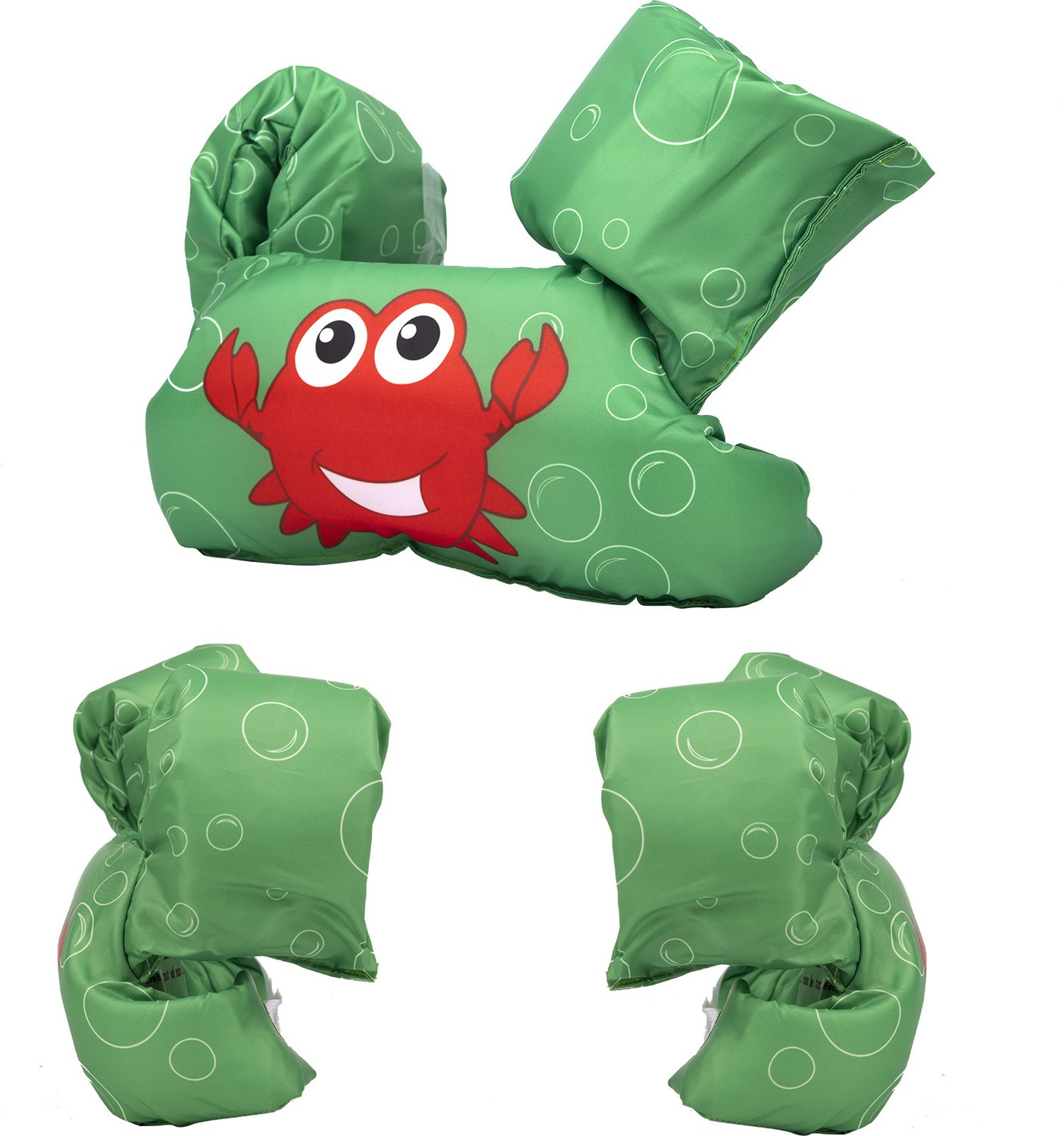 Image of Koochie Koo Cartoon Crab Printed Pool Float Arm Bands For Kids From 2 To 6 Years 22 To 55 lbs Swim Floatation Belt