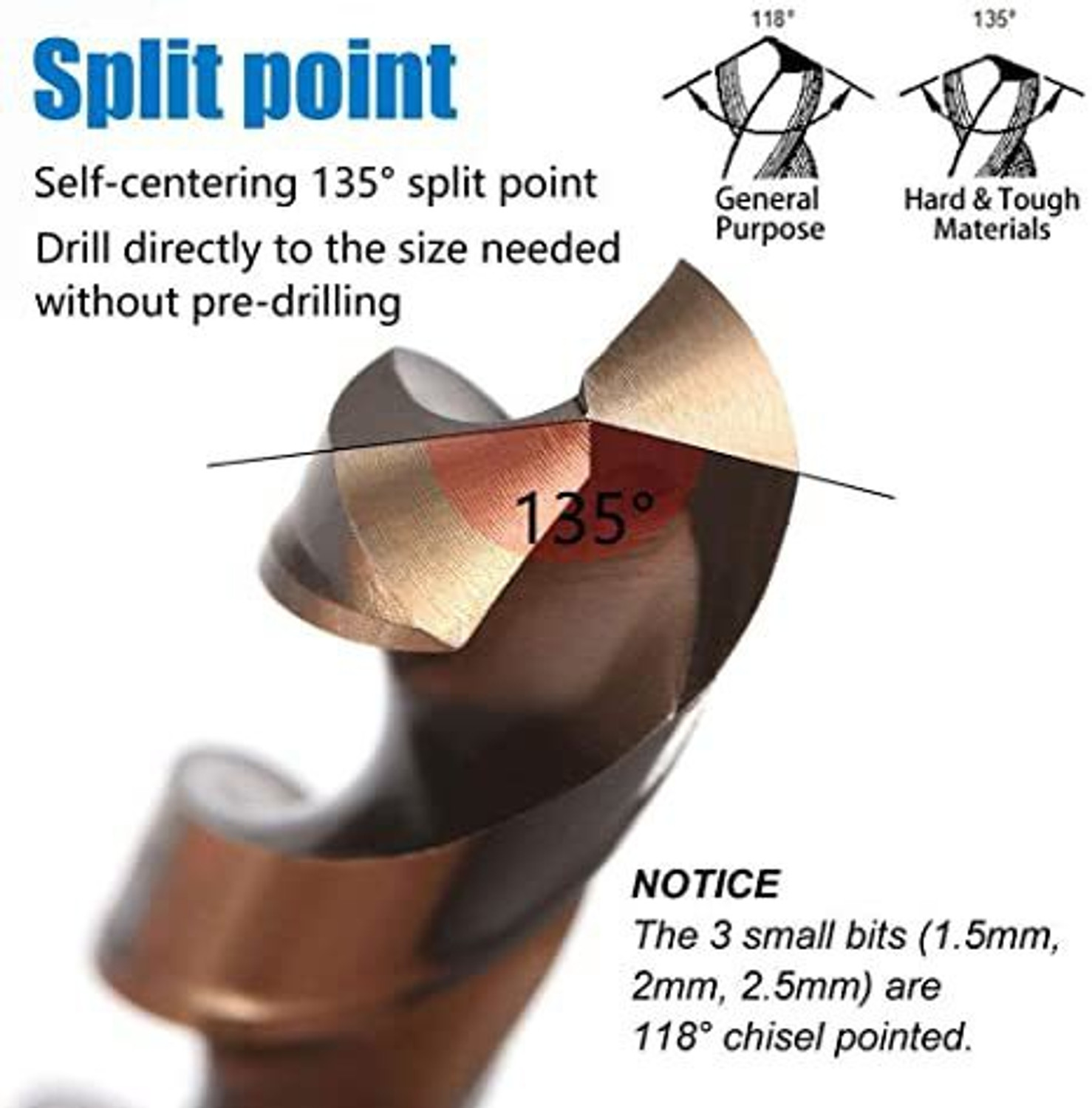 Image of Kshivi DB:08 Drill Bits 13 Pcs Hss Drill Bit Set For Drilling Wood, Steel, Plastic 1.5-6.5 mm