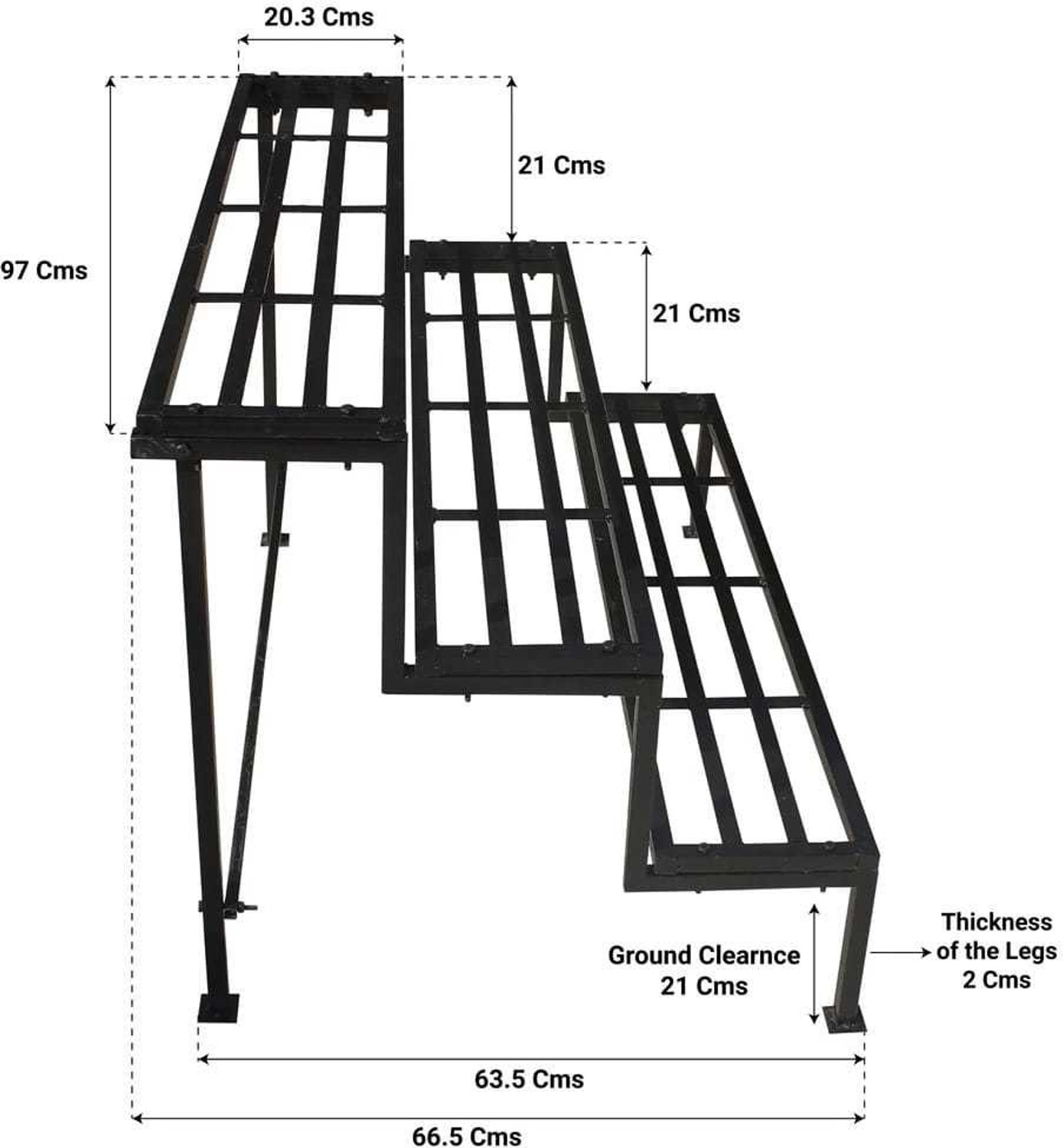 Image of VIRUSHKA AND VIRUSHKA 3 STEP PLANTER STAND FLOWER POT STAND Plant Container Set