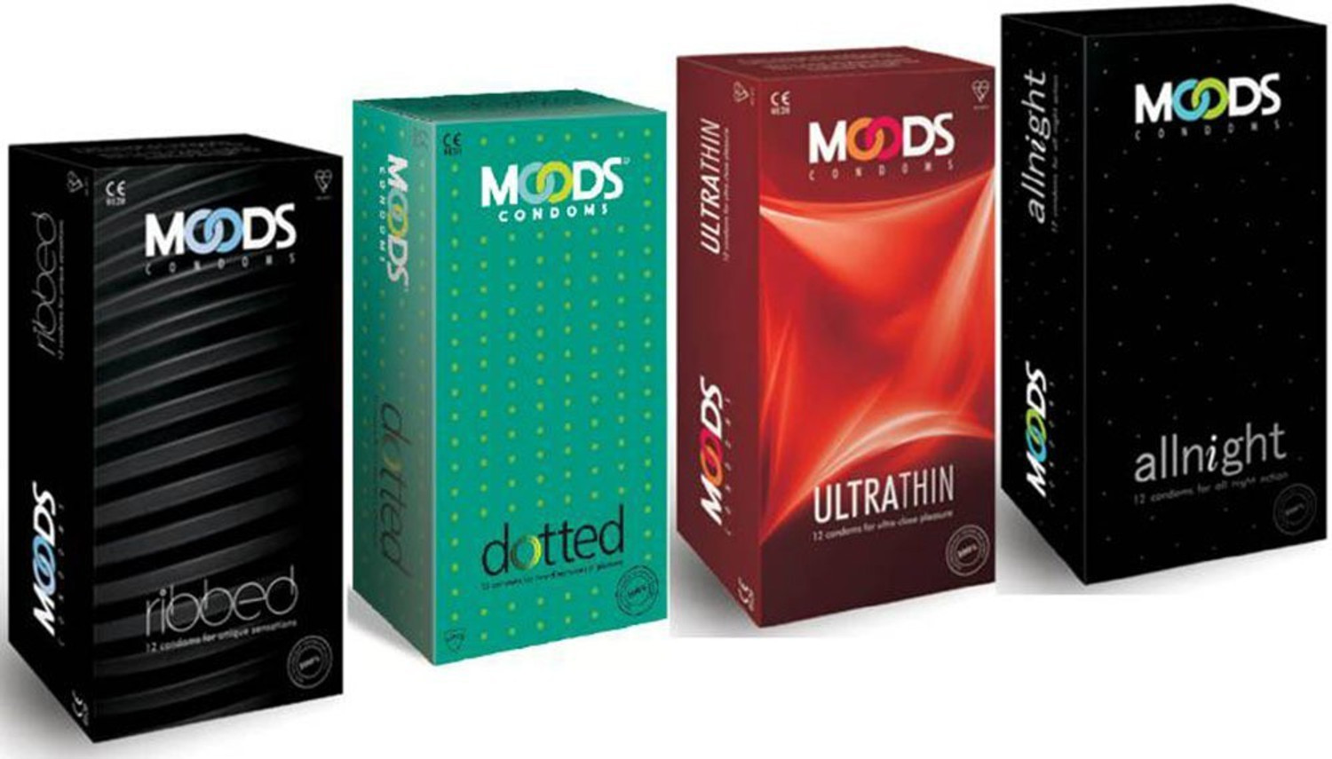 Image of MOODS Rbbed all night ultra thin and dotted pack of( 4, 48S) Condom