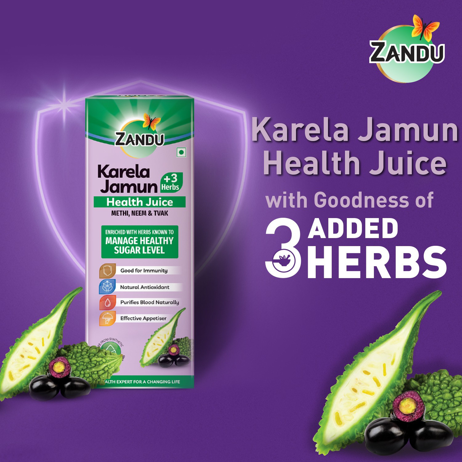 Image of ZANDU Karela Jamun + 3 Herbs Health Juice