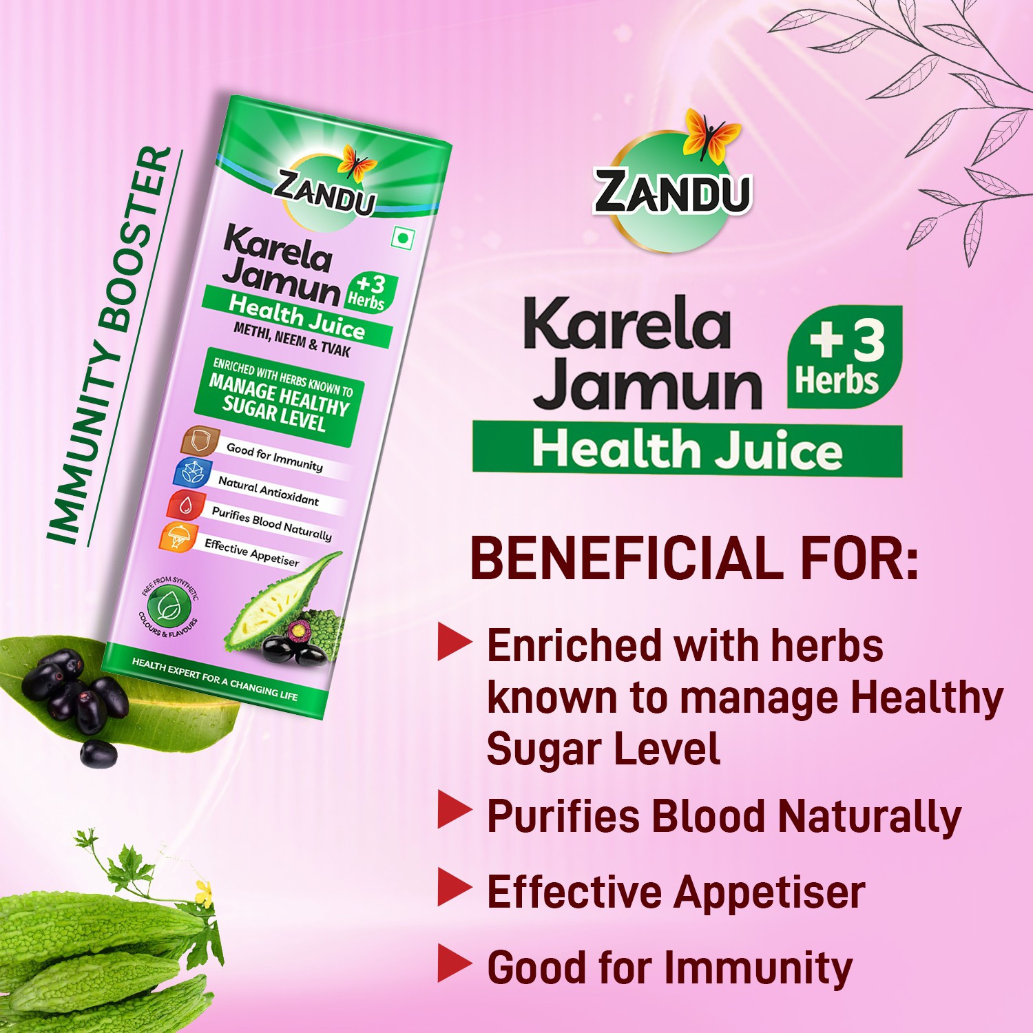 Image of ZANDU Karela Jamun + 3 Herbs Health Juice
