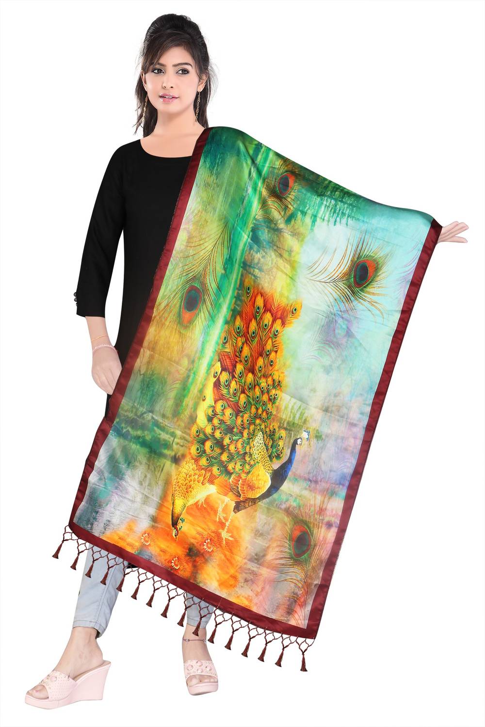 Bloviate Cotton Silk, Silk Blend Printed Women Dupatta