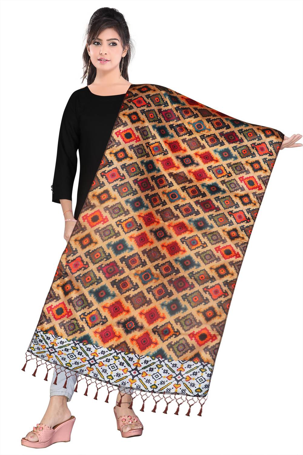 Bloviate Cotton Silk, Silk Blend Printed Women Dupatta