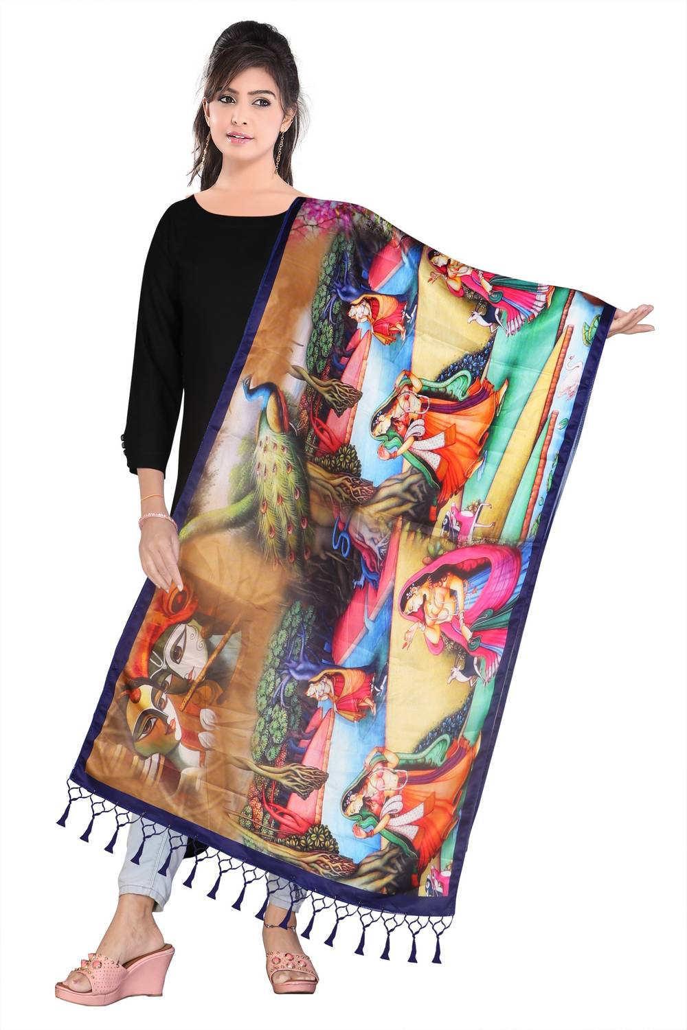 Bloviate Silk Blend Floral Print Women Dupatta