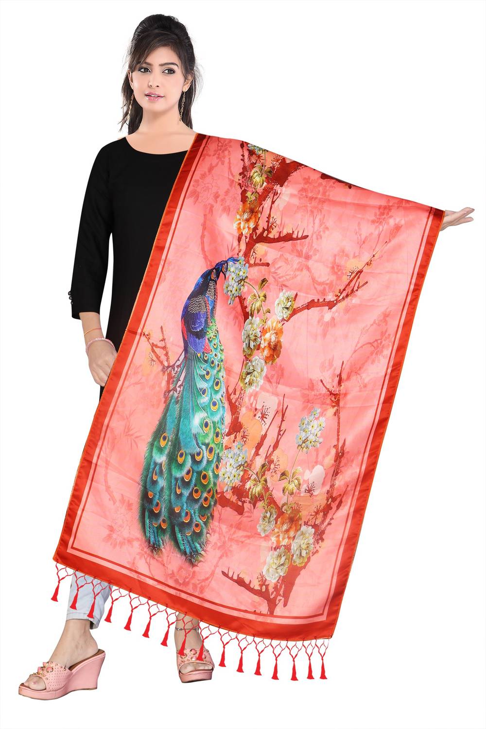 Bloviate Silk Blend Floral Print Women Dupatta