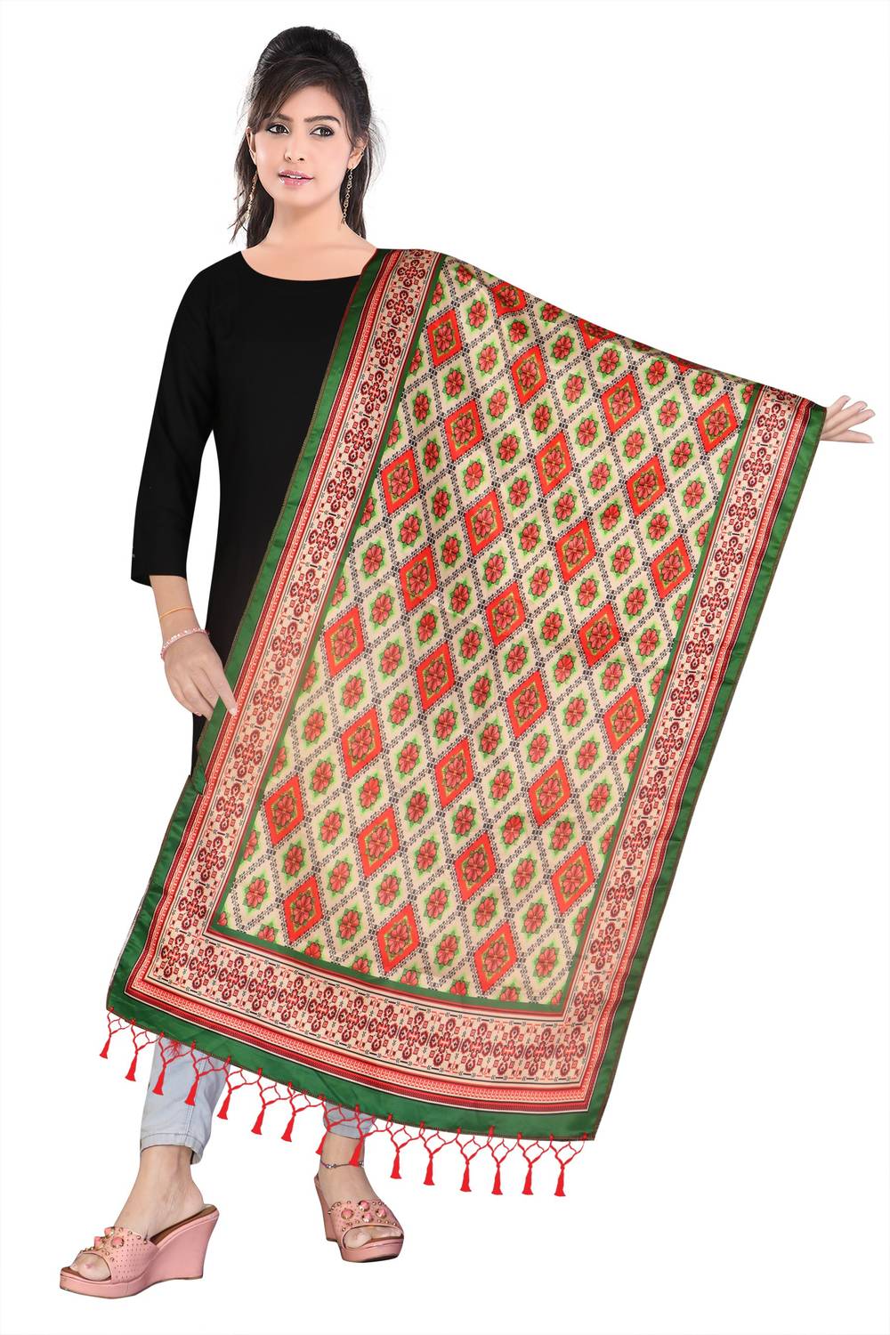 Bloviate Cotton Silk, Silk Blend Printed Women Dupatta