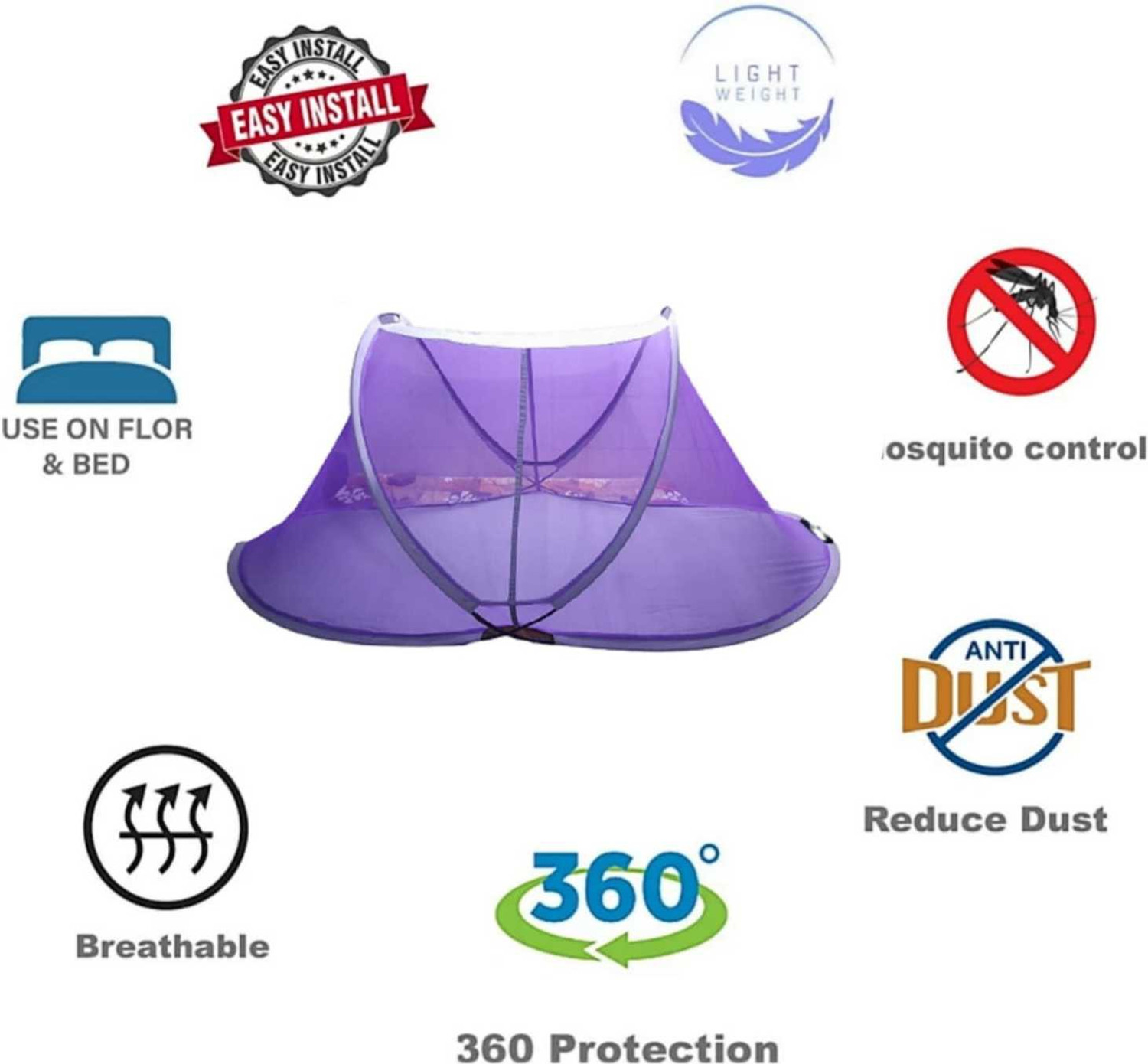 Image of A One SINGLE BED Polyester Washable Adults Mosquito Net
