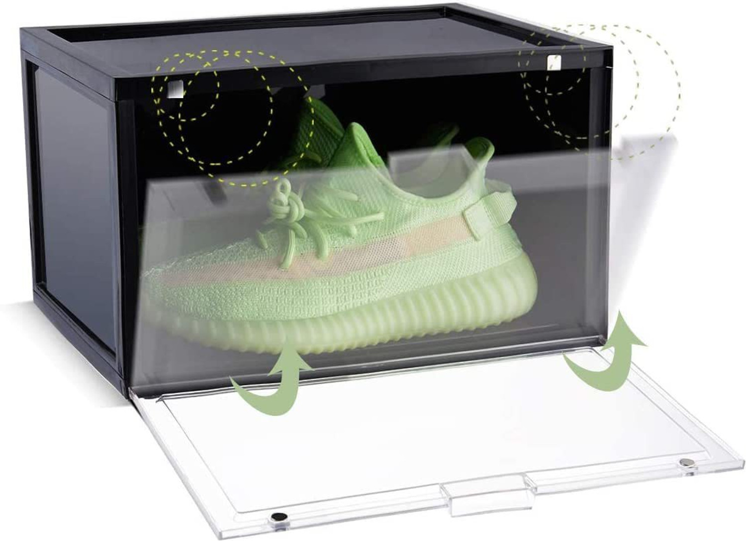 Image of COROID Plastic Sneaker Containers Bins Portable Storage Organizer Space Saving Foldable Plastic Collapsible Shoe Stand