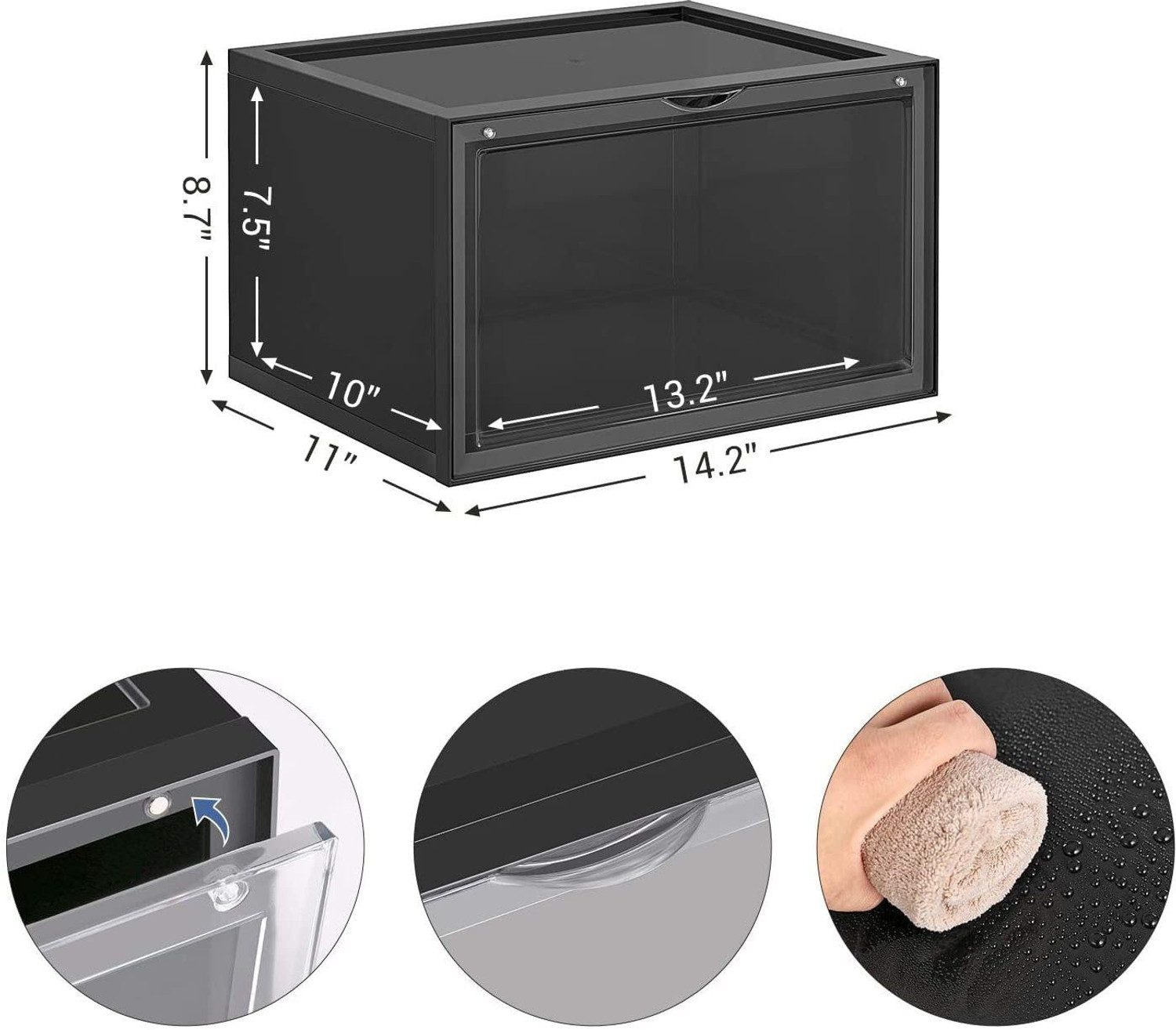 Image of COROID Plastic Sneaker Containers Bins Portable Storage Organizer Space Saving Foldable Plastic Collapsible Shoe Stand