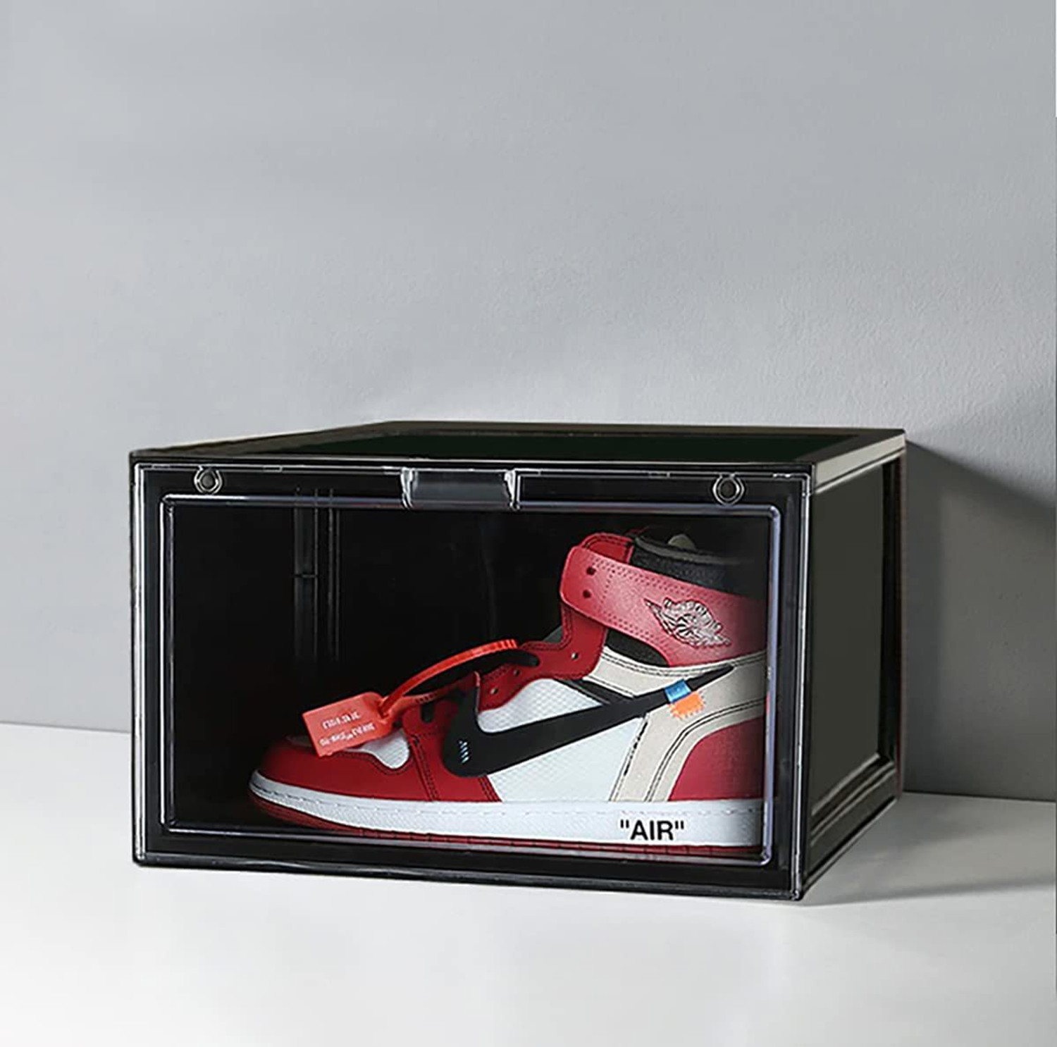 Image of COROID Plastic Sneaker Containers Bins Portable Storage Organizer Space Saving Foldable Plastic Collapsible Shoe Stand