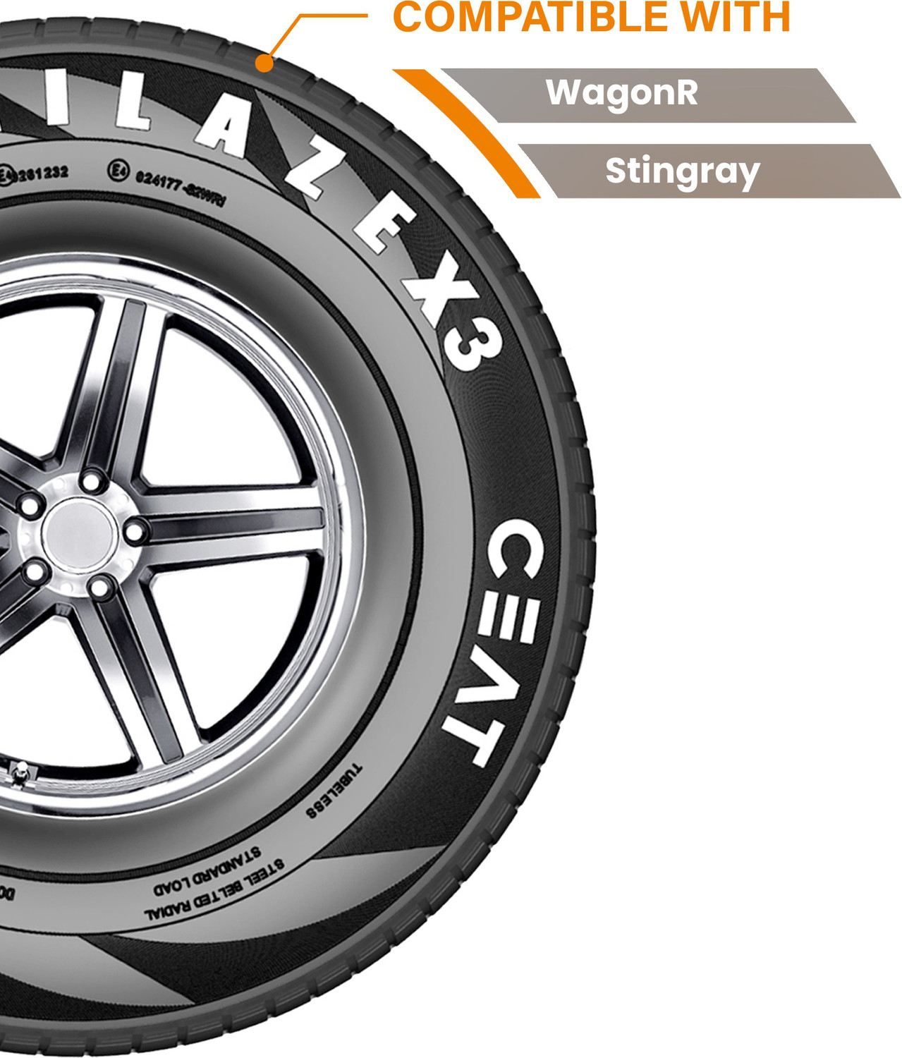 Image of CEAT 155 /65R14 MILAZE X3 TL 75T 4 Wheeler Tyre