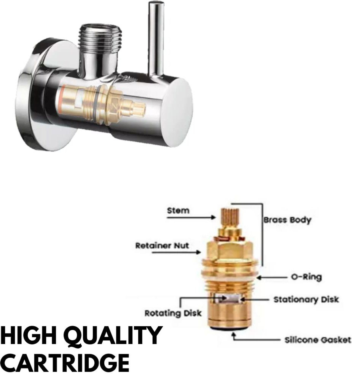 Image of Senkiddpro Stainless Steel Turbo Angle Wall with 4X4Slim Shower for Bathroom(Chrome Finish) Trendy Design water Saving Aerator Suitable for Washbasin Bathroom &Kitchen Bib Tap Faucet (Wall Mount Installation Type)